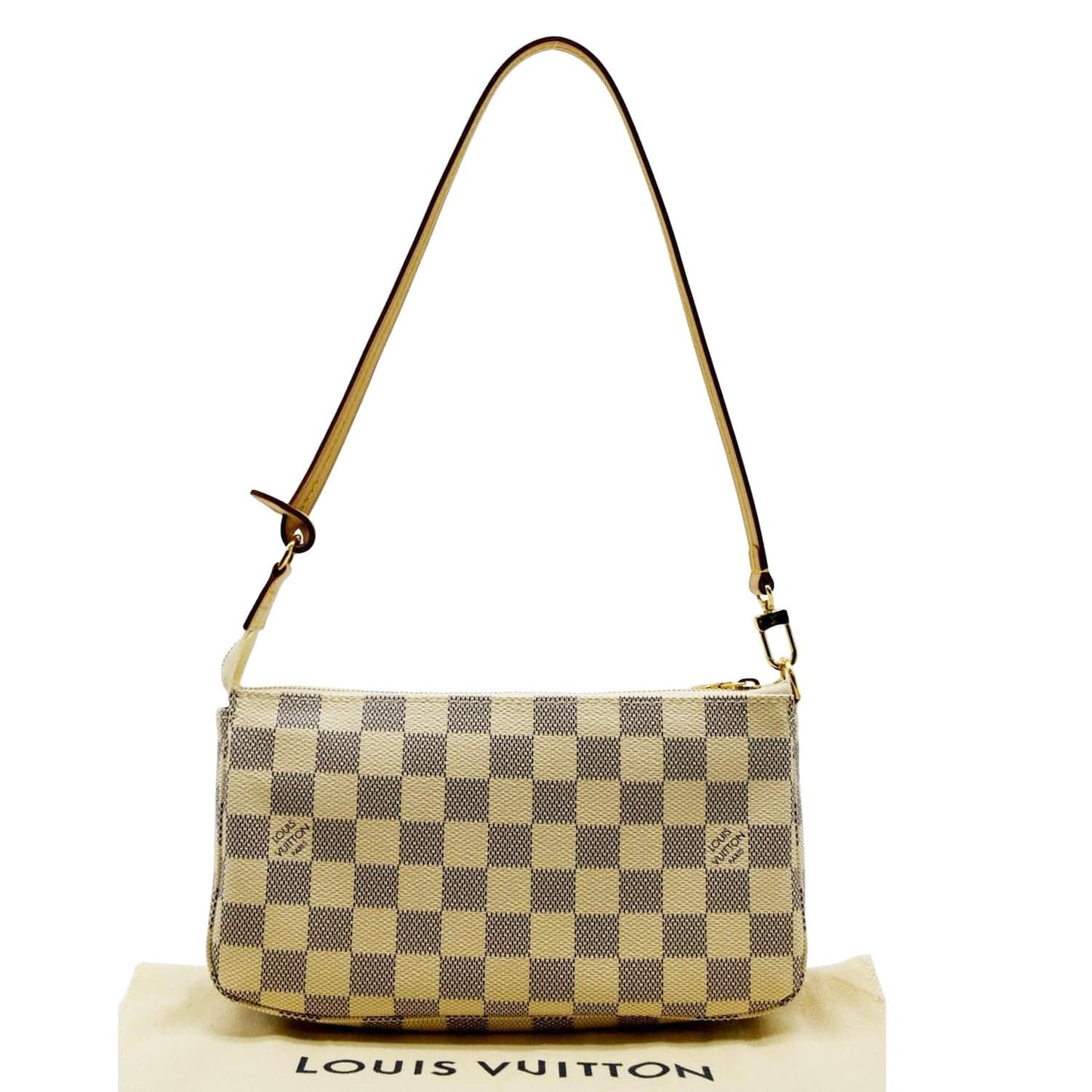 LOUIS VUITTON Pochette Damier Azur Accessoires Pouch White
