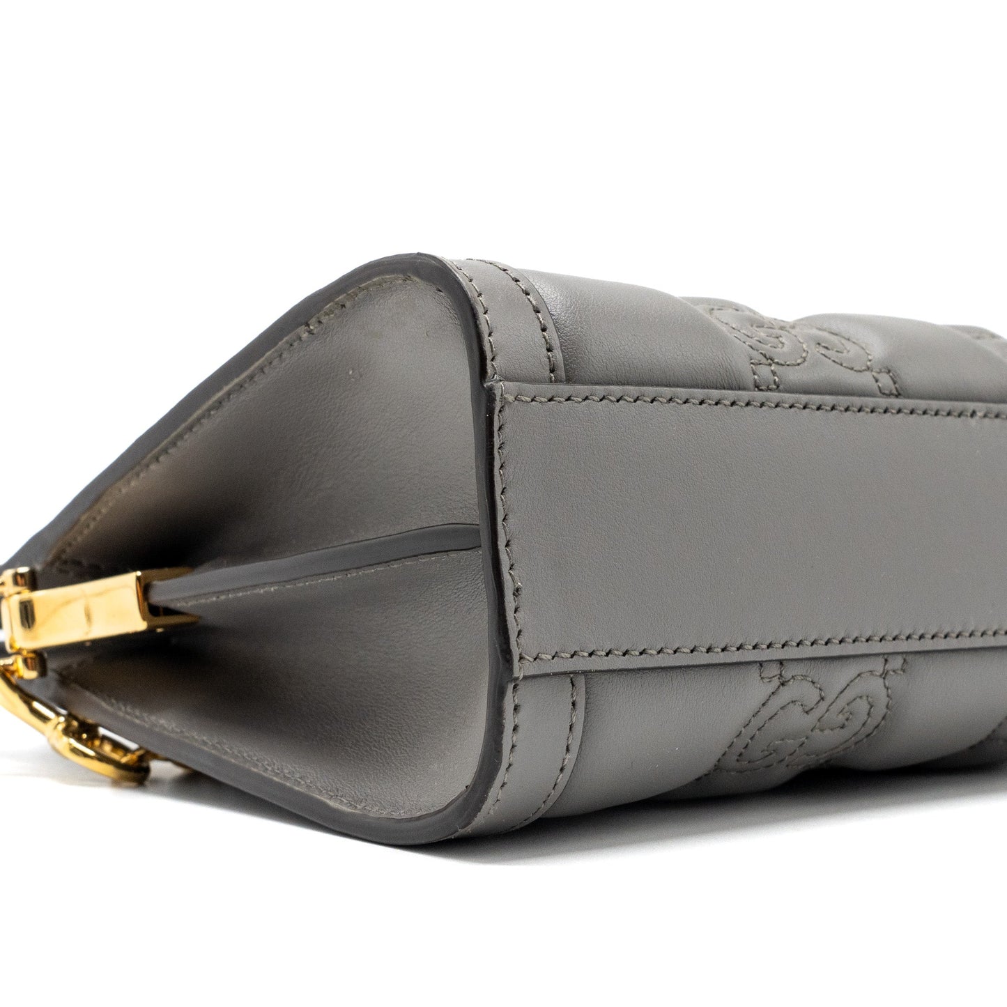 Gucci chain crossbody bag calfskin grey L