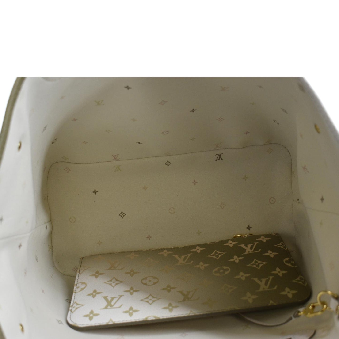 LOUIS VUITTON Neverfull MM Monogram Coated Canvas Tote Sunset Kaki