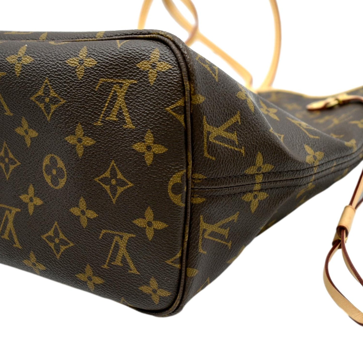 LOUIS VUITTON Neverfull MM Monogram Canvas Tote Bag Brown