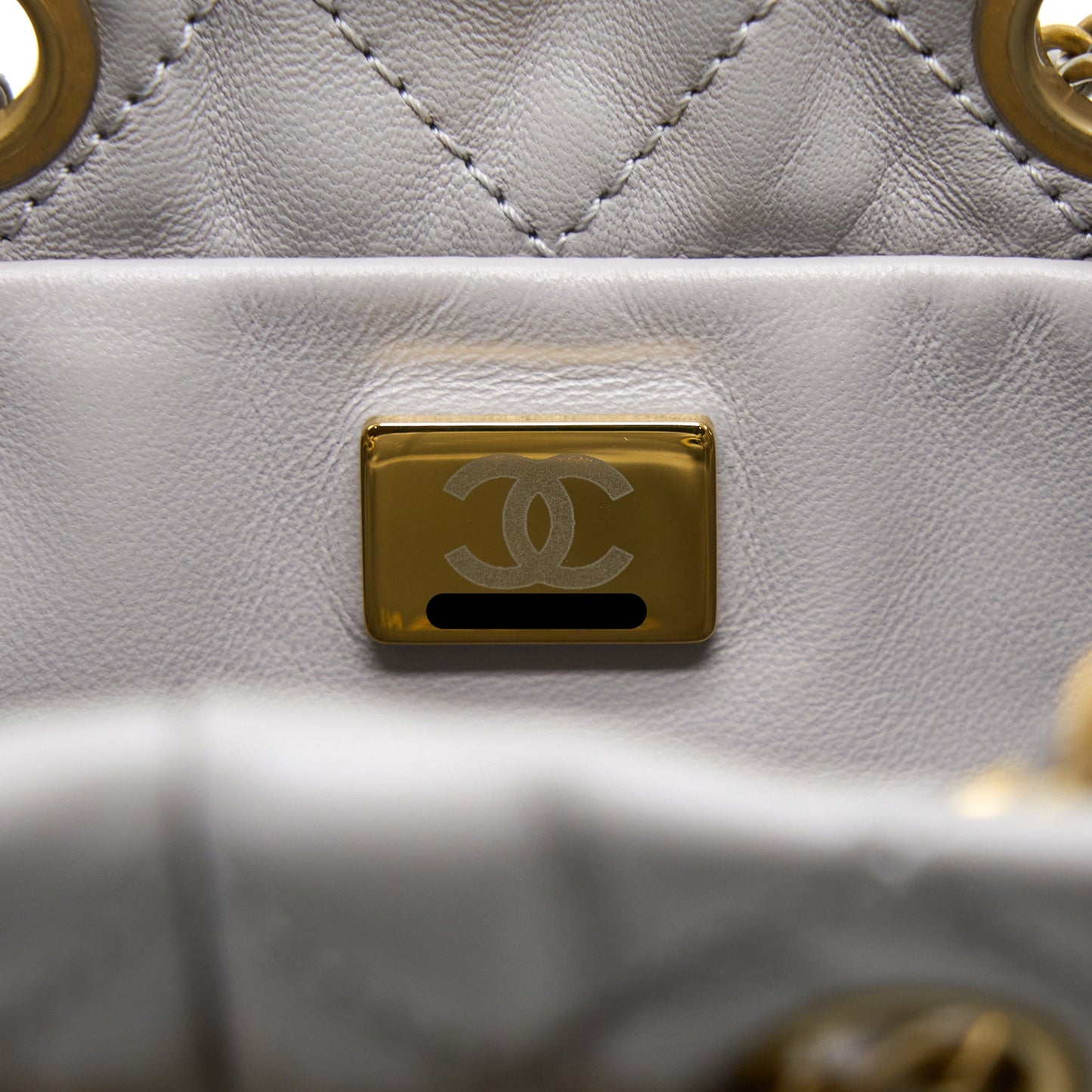 Chanel 22B Pearl Crush Bucket Bag Lambskin Grey (Microchip)