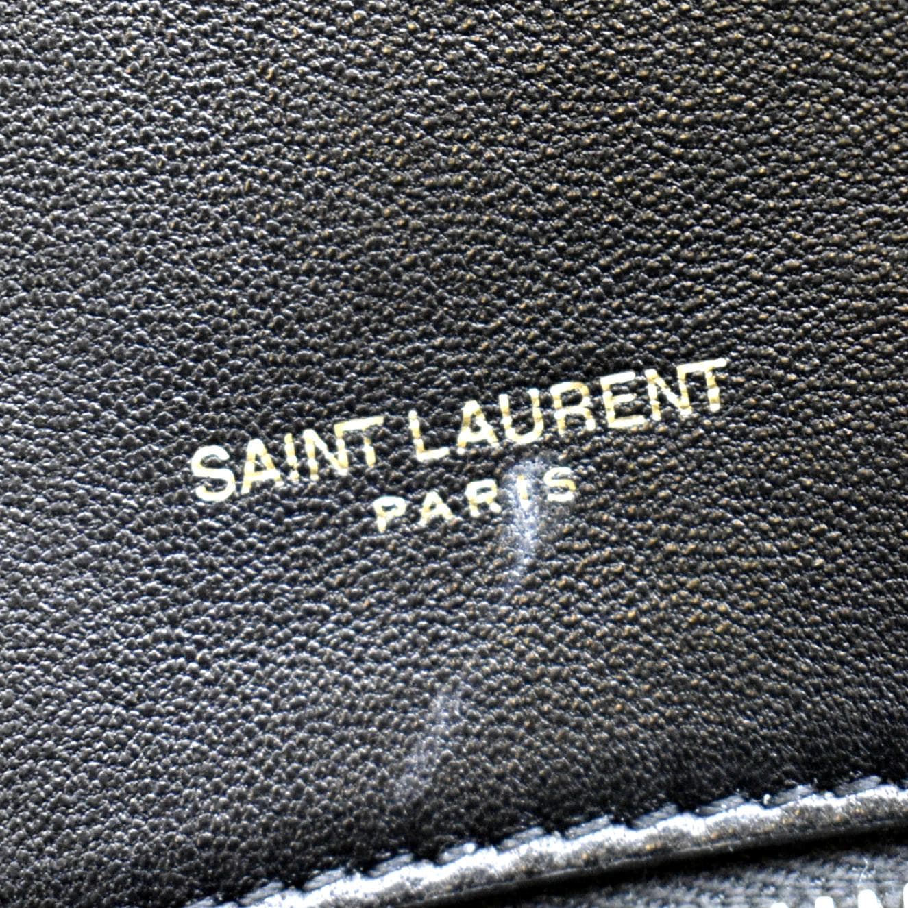 YVES SAINT LAURENT Sade Large Quilted Leather Clutch Bag Black
