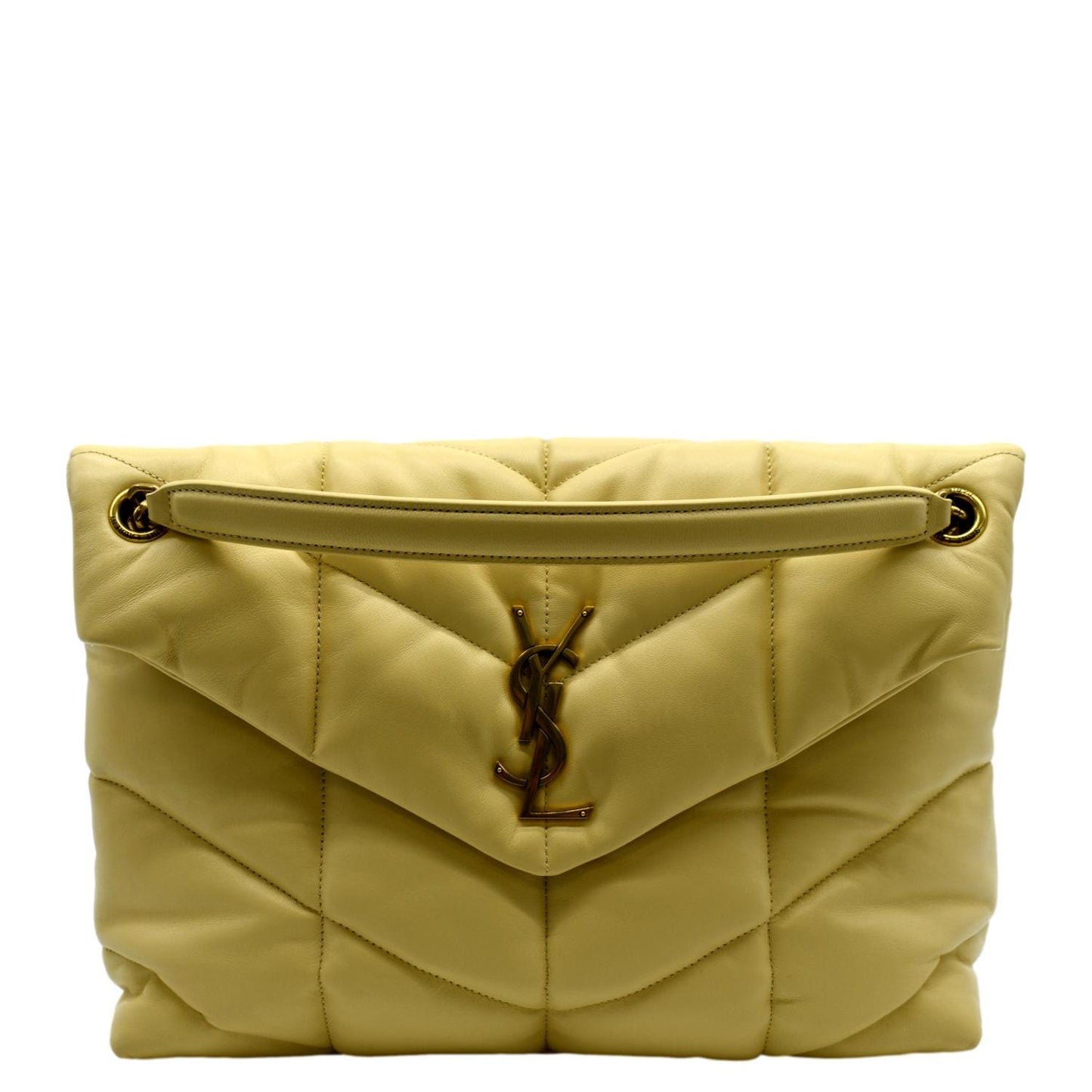 YVES SAINT LAURENT Loulou Puffer Quilted Leather Crossbody Bag Light Creme