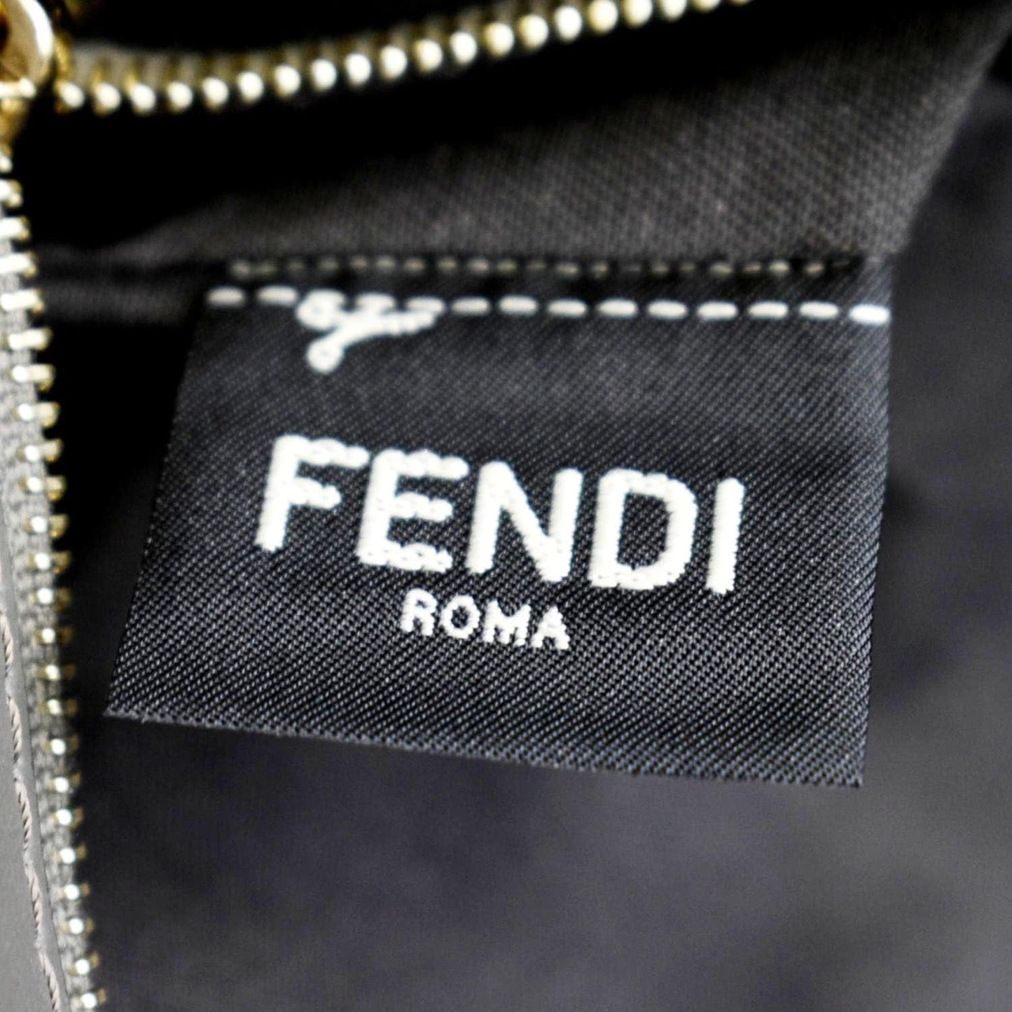 FENDI Runway Shopper Leather Tote Shoulder Bag Grey