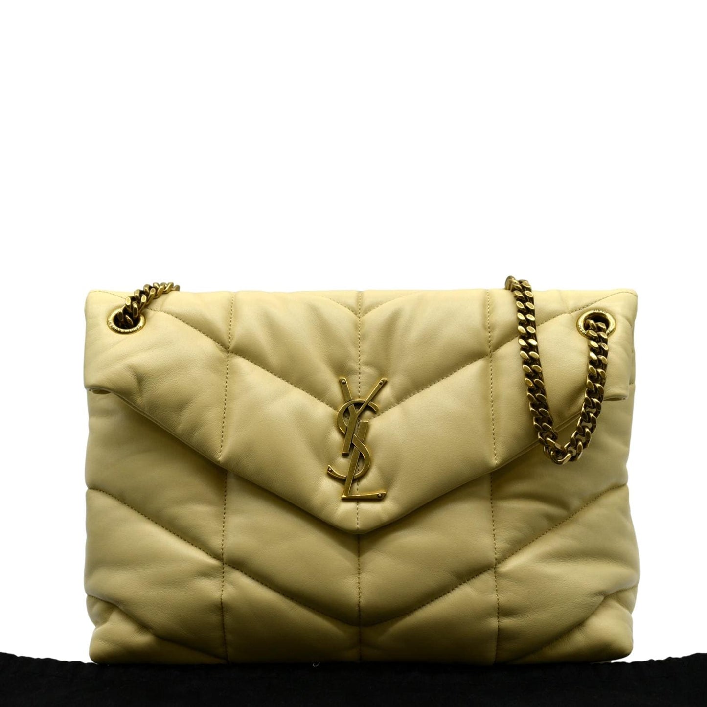 YVES SAINT LAURENT Loulou Puffer Quilted Leather Crossbody Bag Light Creme