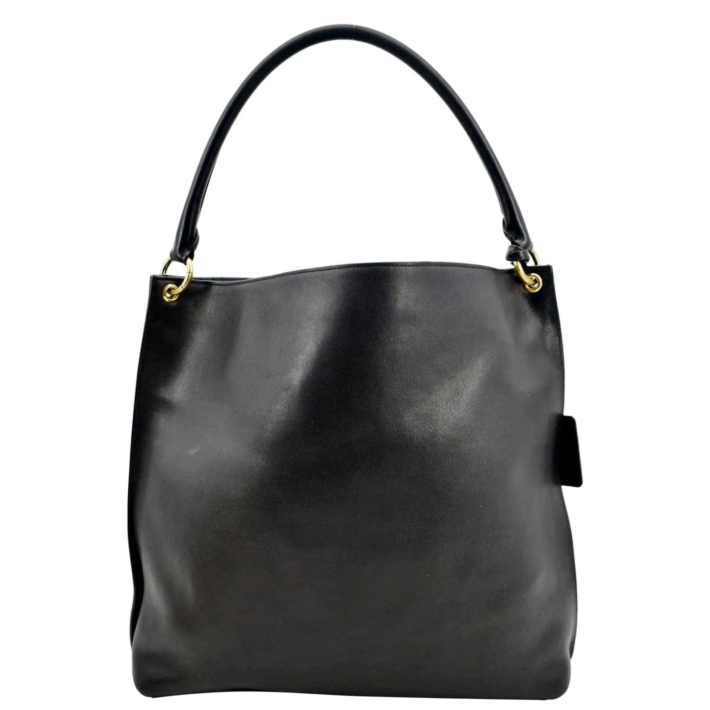 YVES SAINT LAURENT Tag Calfskin Leather Hobo Bag Black