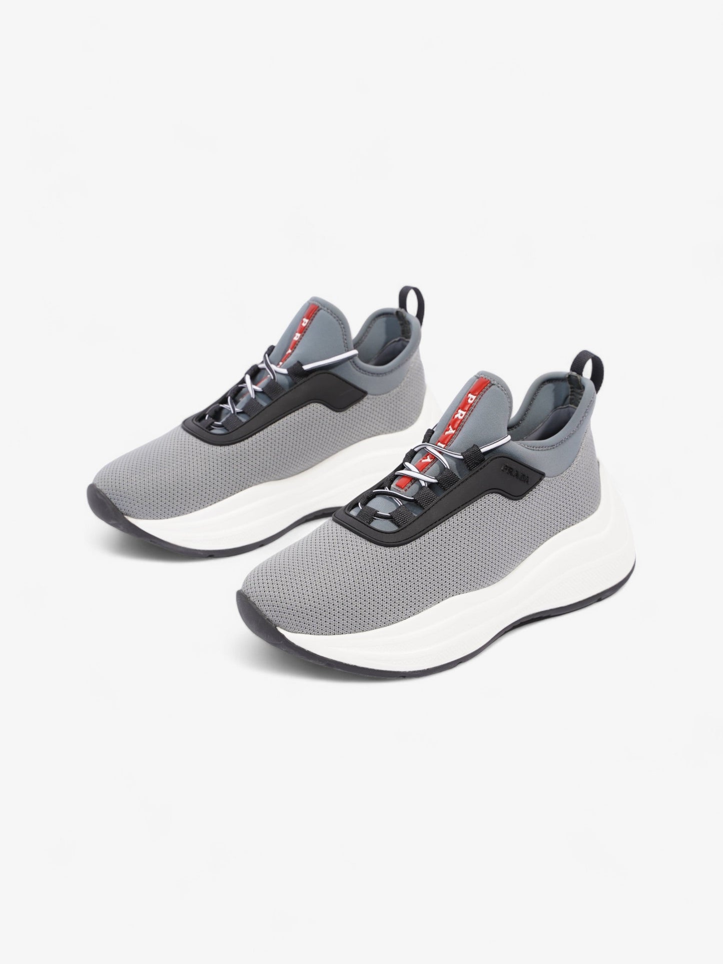 Prada Womens Neoprene Grey / White / Black EU 35 / UK 2