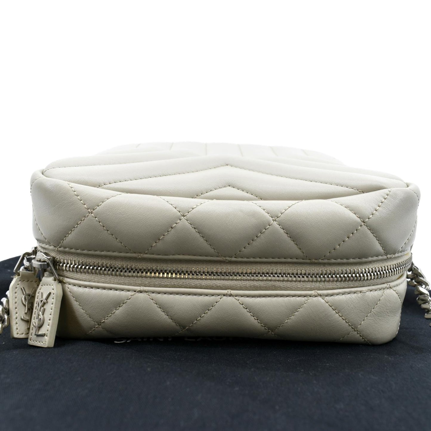 YVES SAINT LAURENT Loulou Y Small Calfskin Leather Crossbody Bag White