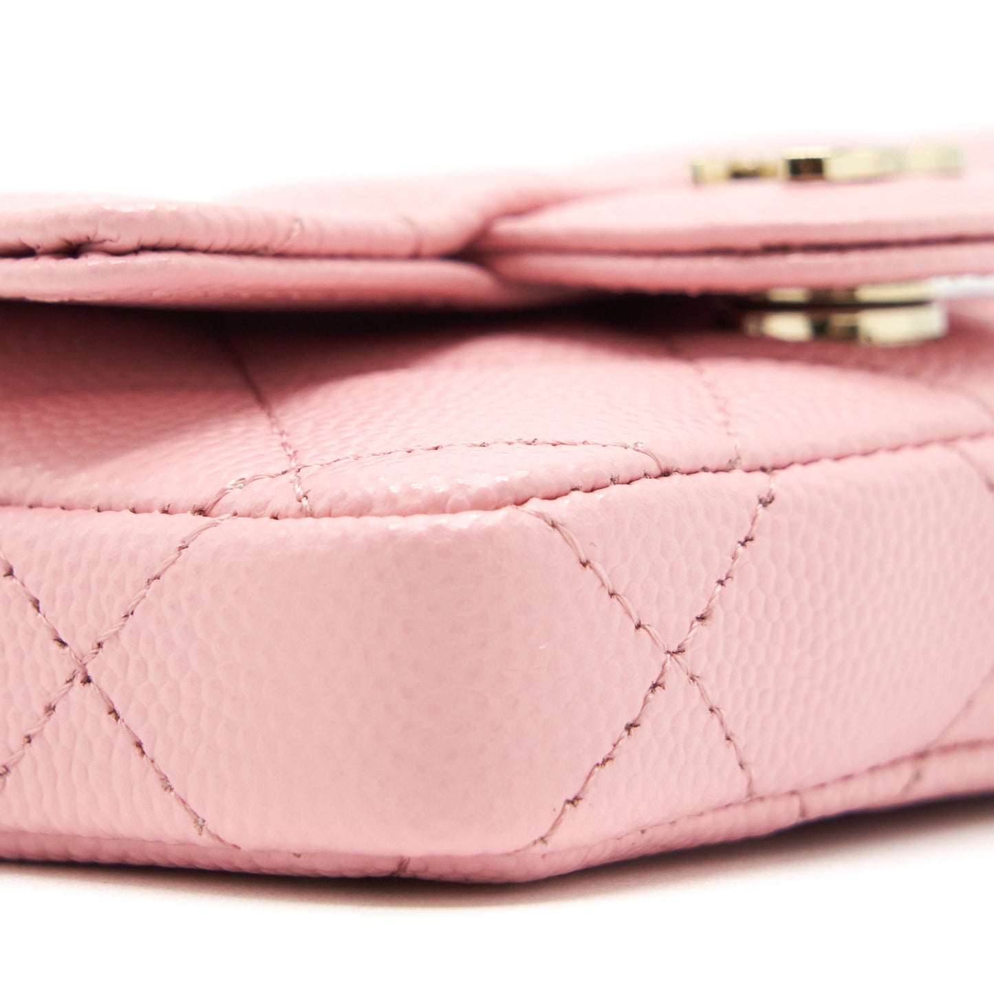 Chanel 22P Mini Flap Belt Bag/Card Holder Caviar Light Pink L