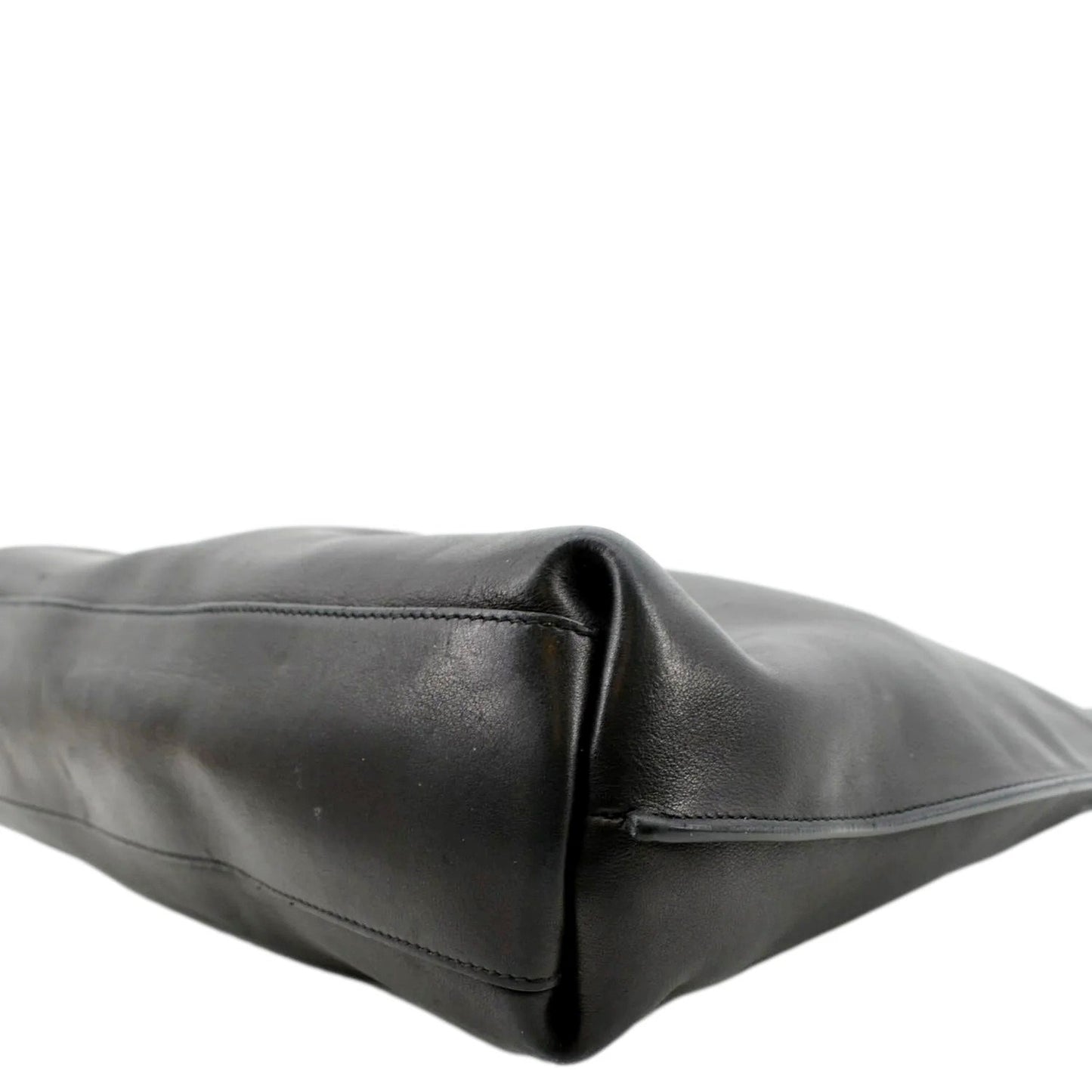 YVES SAINT LAURENT Tag Calfskin Leather Hobo Bag Black