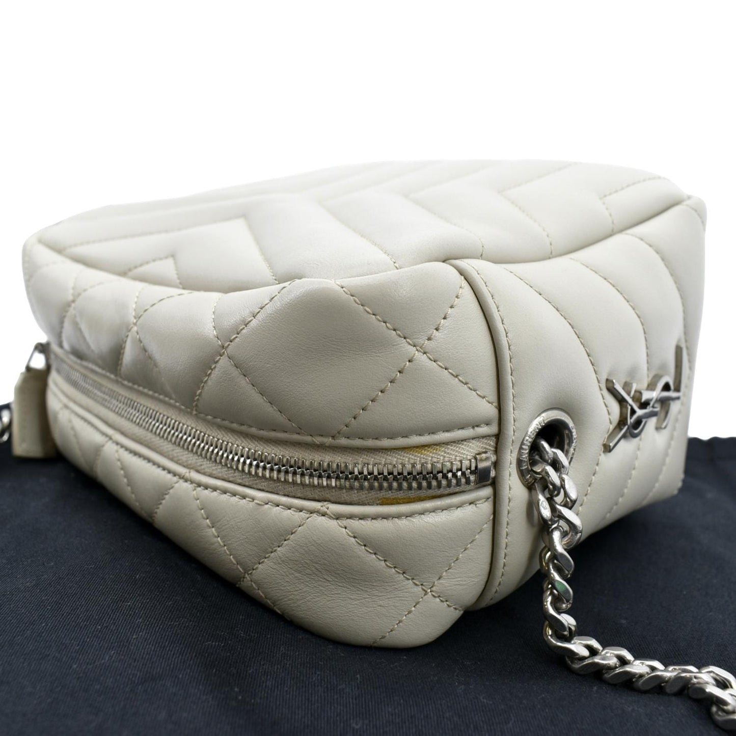 YVES SAINT LAURENT Loulou Y Small Calfskin Leather Crossbody Bag White