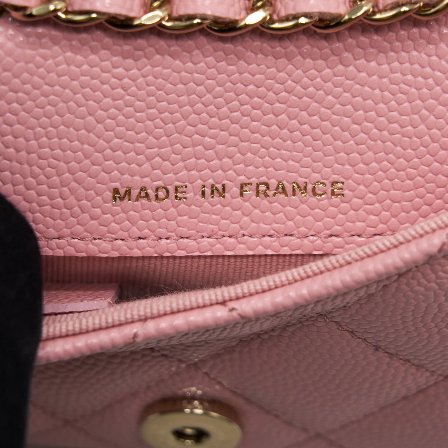 Chanel 22P Mini Flap Belt Bag/Card Holder Caviar Light Pink L
