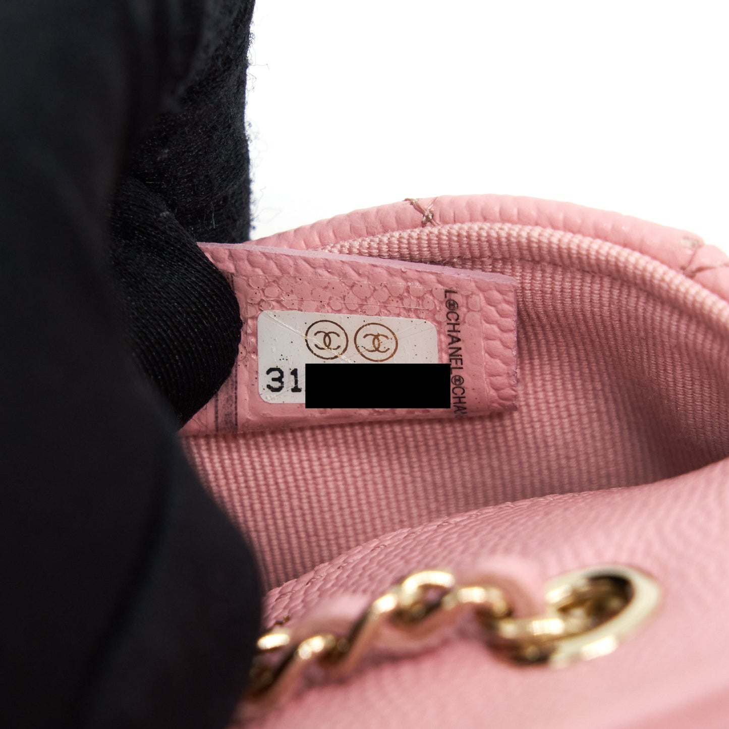 Chanel 22P Mini Flap Belt Bag/Card Holder Caviar Light Pink L
