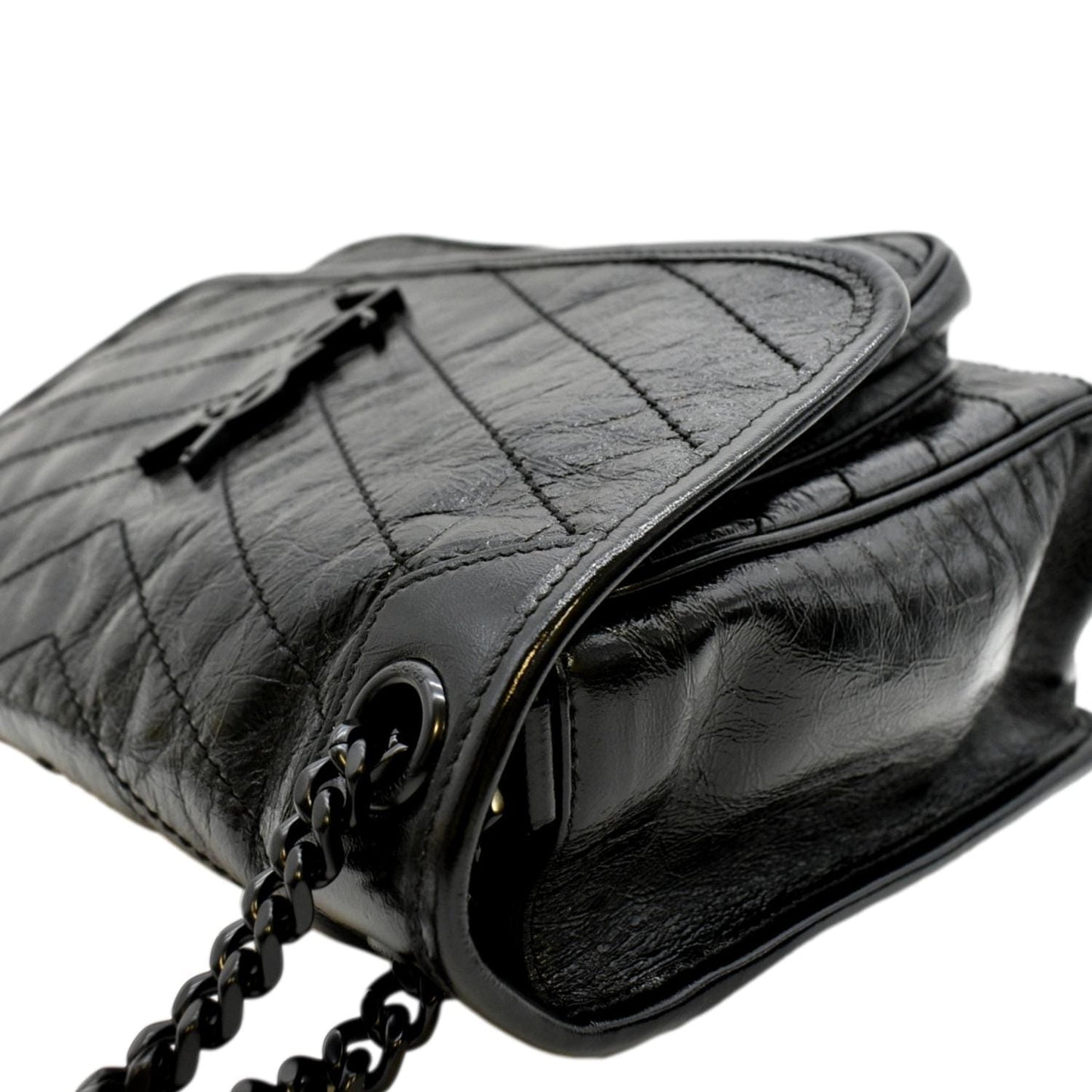 YVES SAINT LAURENT Niki Medium Leather Shoulder Bag Black