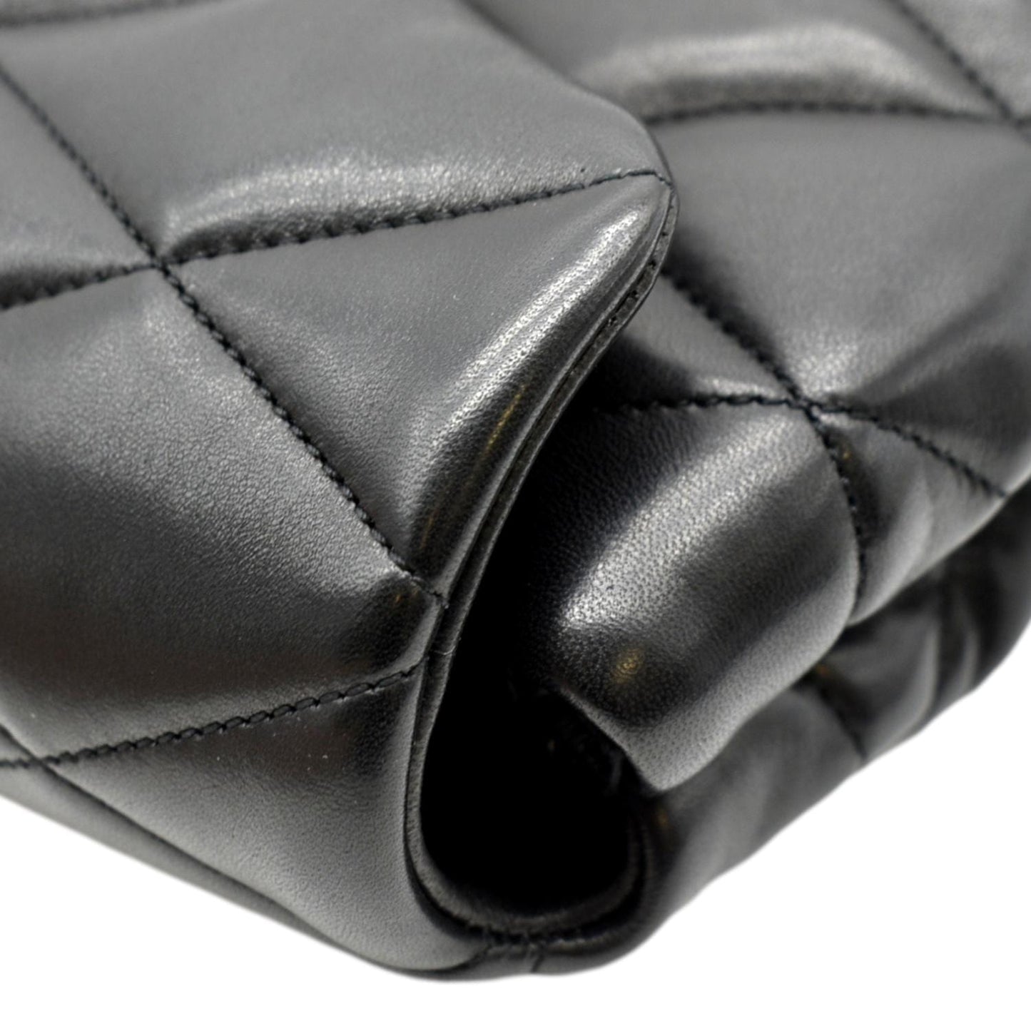 YVES SAINT LAURENT Sade Large Quilted Leather Clutch Bag Black