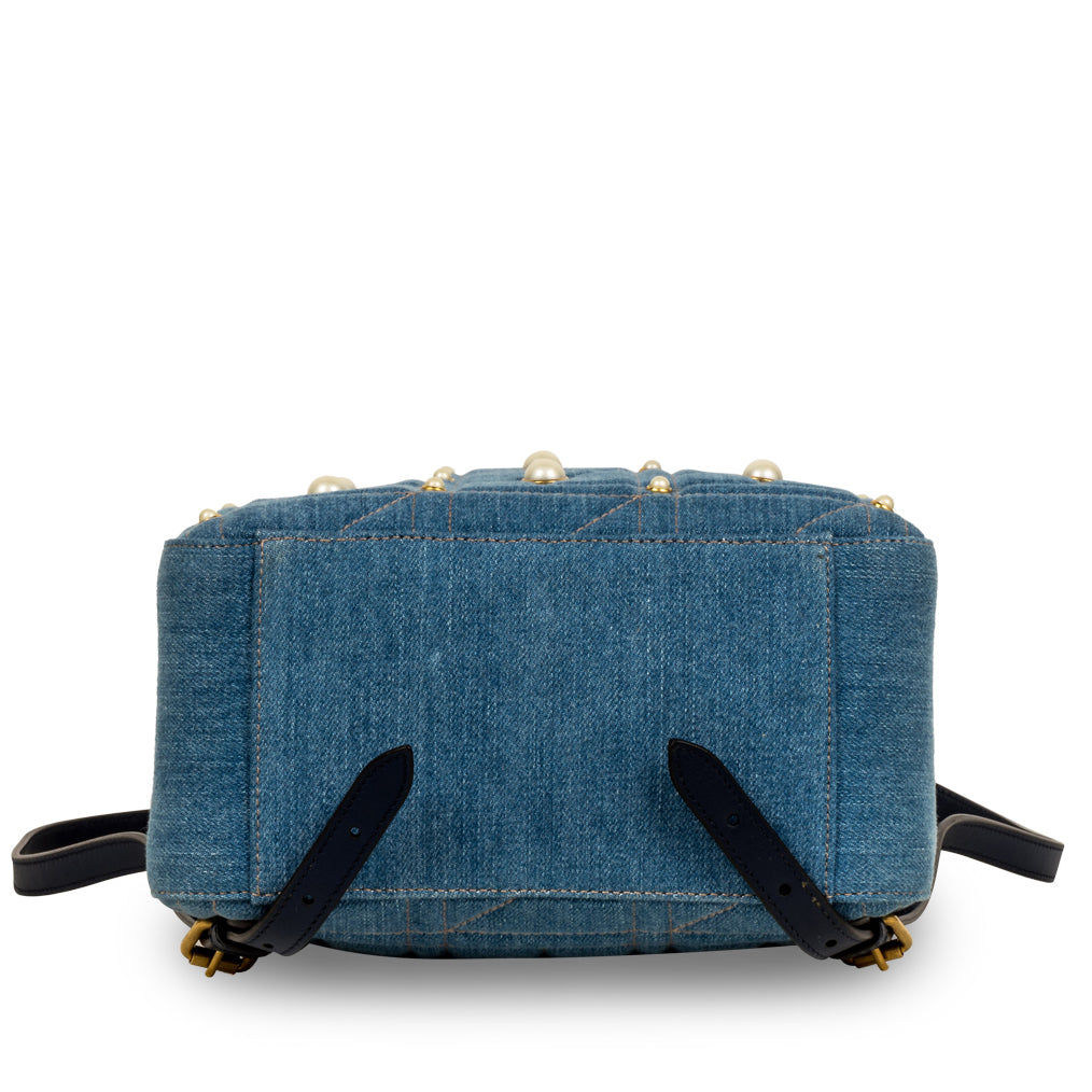 Gucci Denim Marmont Pearl Backpack