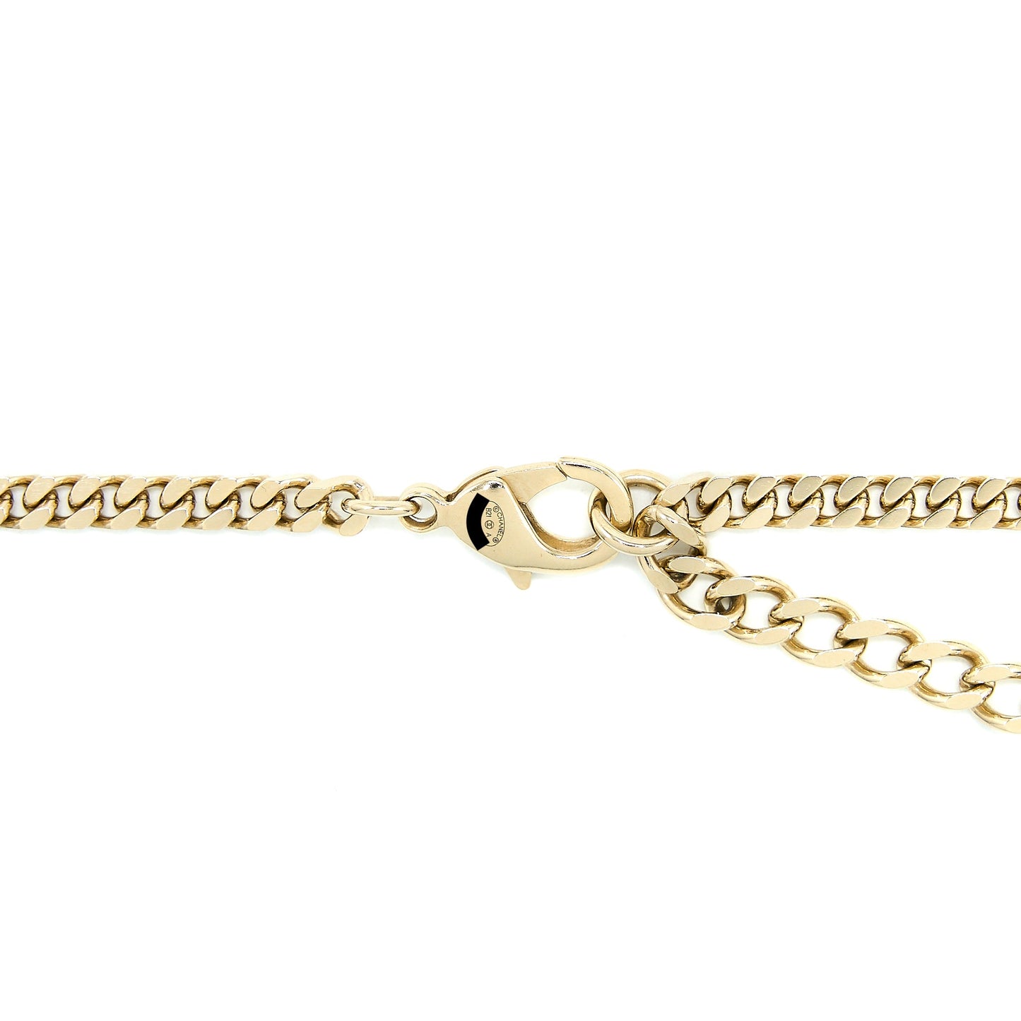 Chanel Crystal CC Logo Waist Chain Belt Light Gold Tone