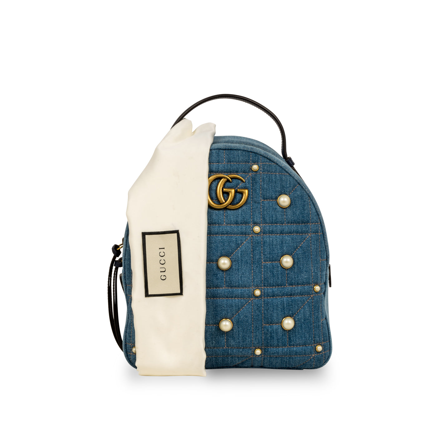 Gucci Denim Marmont Pearl Backpack