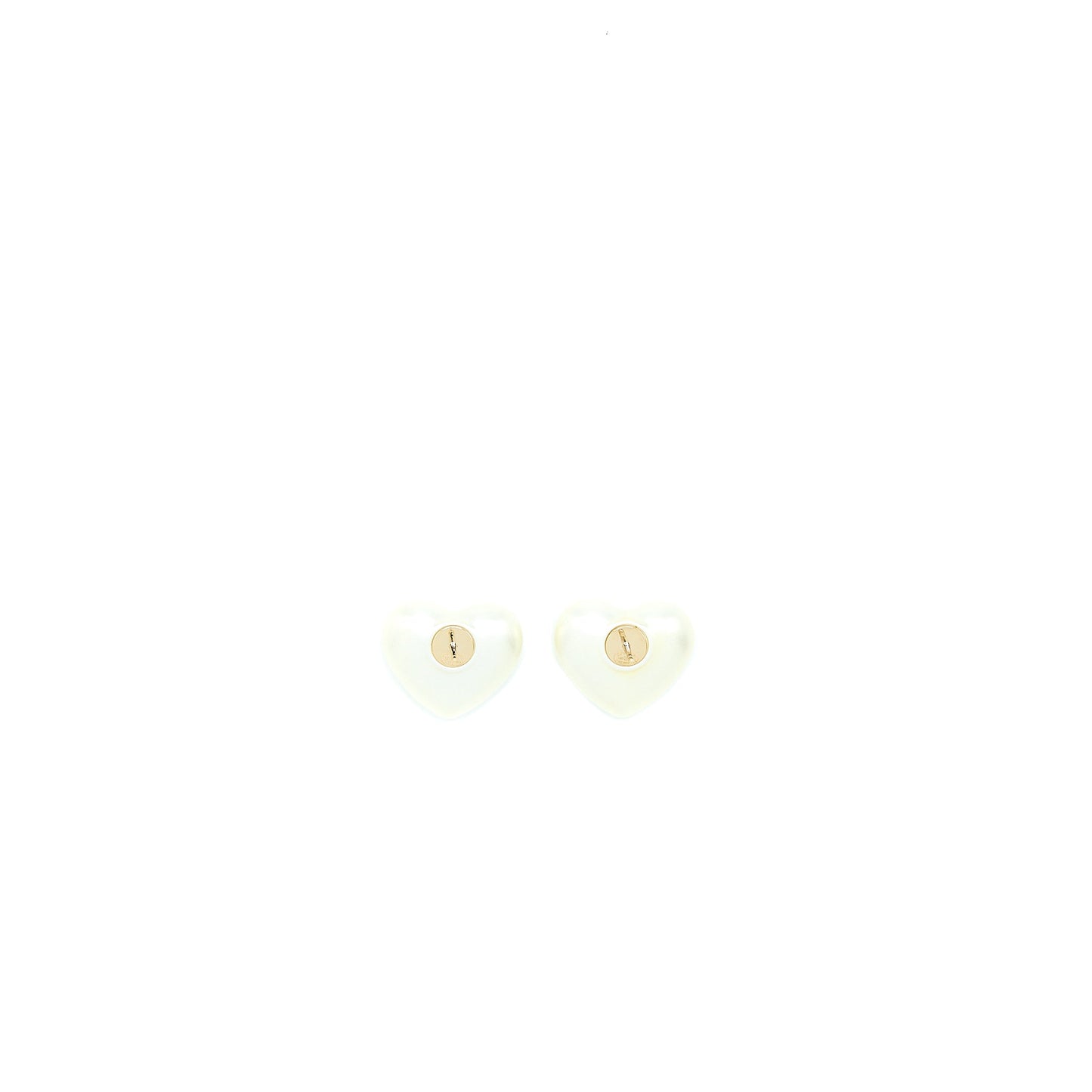 Chanel Heart CC Logo Earrings Light Gold Tone