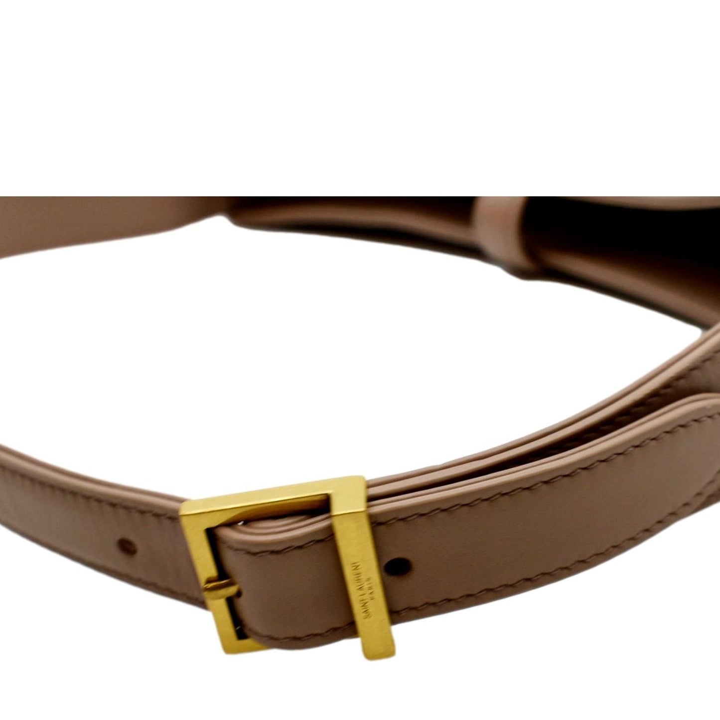 YVES SAINT LAURENT Le 5 A 7 Leather Satchel Bag Rosy Sand