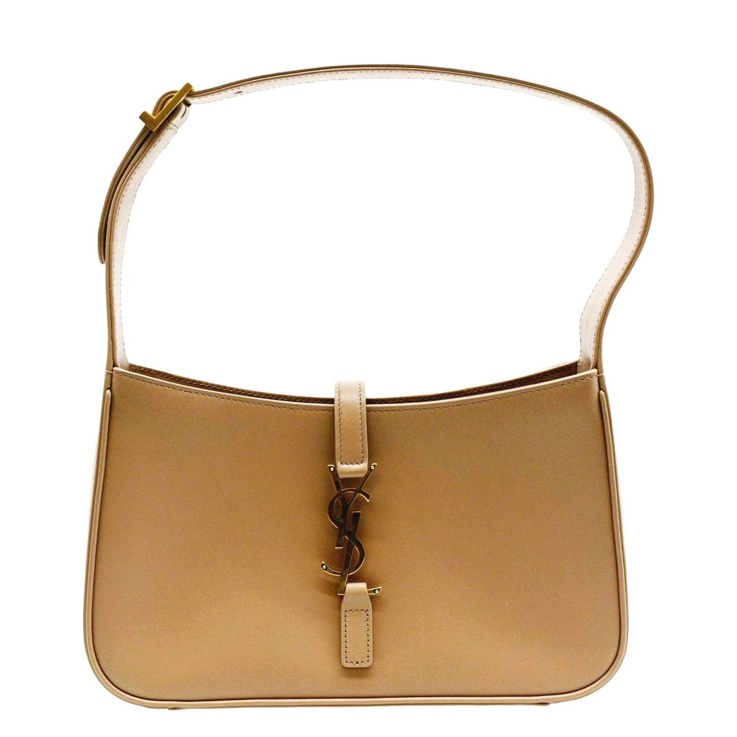 YVES SAINT LAURENT Le 5 A 7 Leather Satchel Bag Rosy Sand