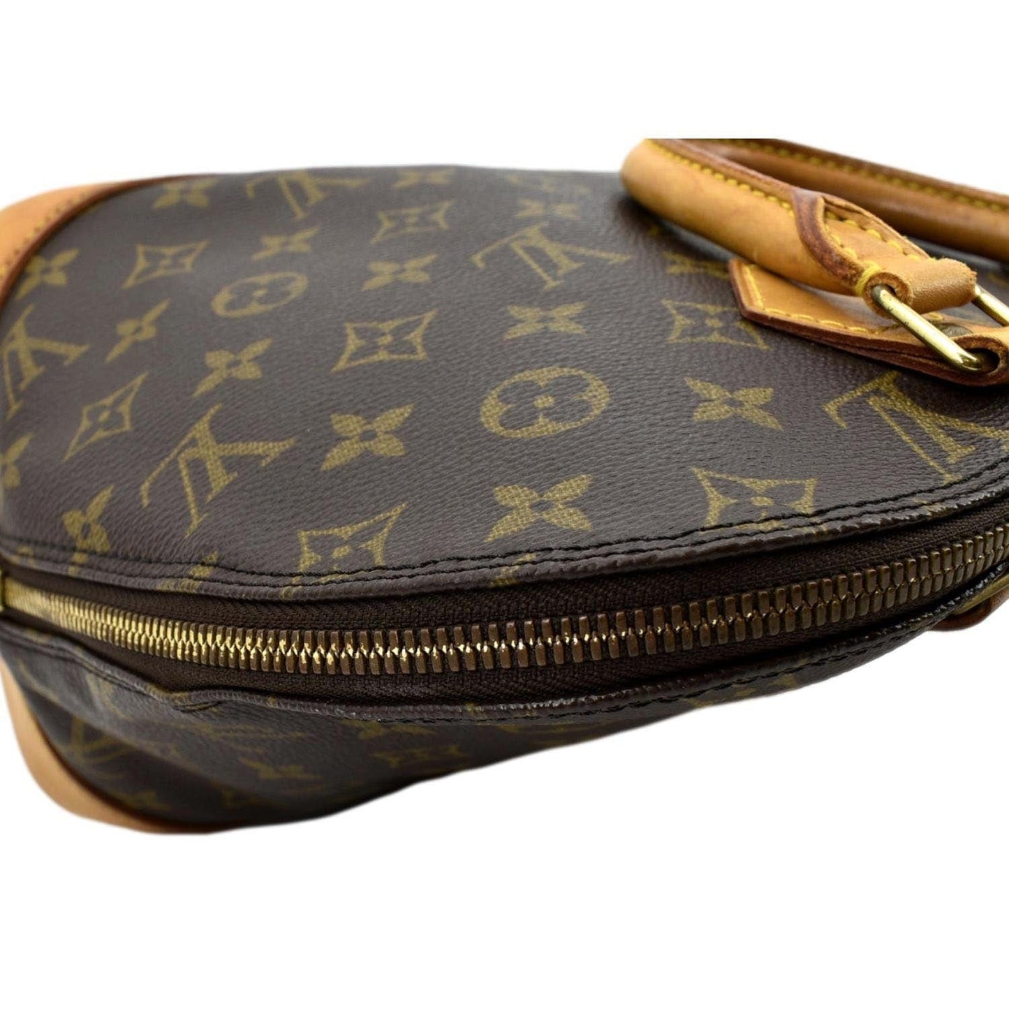 LOUIS VUITTON Alma Monogram Canvas Satchel Crossbody Bag Brown