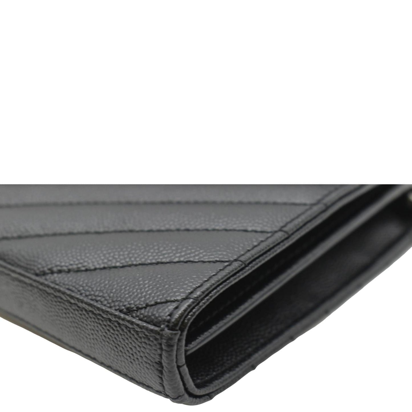 YVES SAINT LAURENT Wallet on Chain Leather Shoulder Bag Black