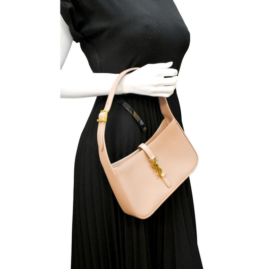 YVES SAINT LAURENT Le 5 A 7 Leather Satchel Bag Rosy Sand