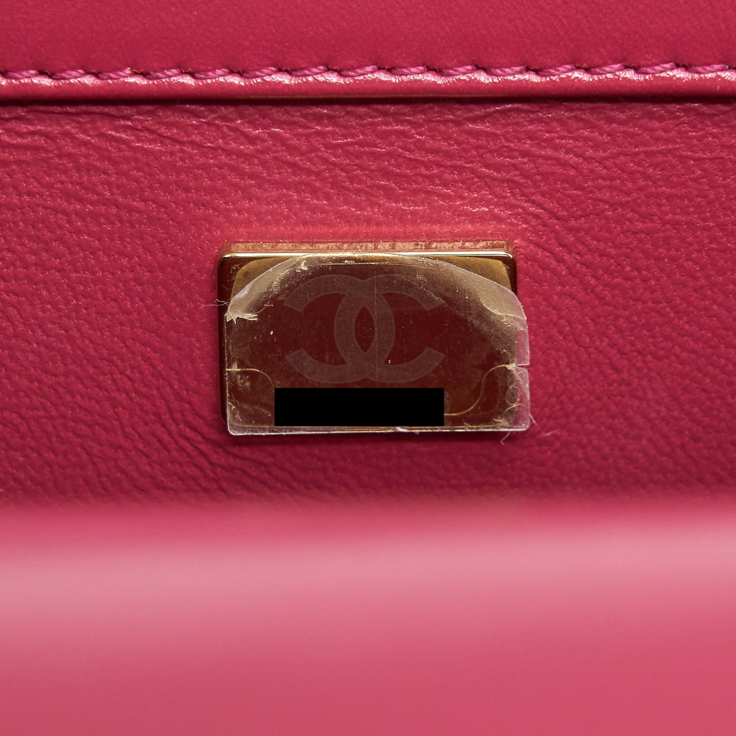 Chanel 21A Small Gold Crush Flap Bag With Chain Calfskin Raspberry Pink