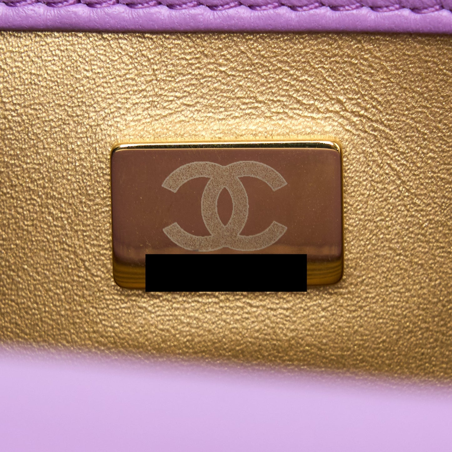 Chanel 22S Pearl Crush Mini Square Lambskin Purple