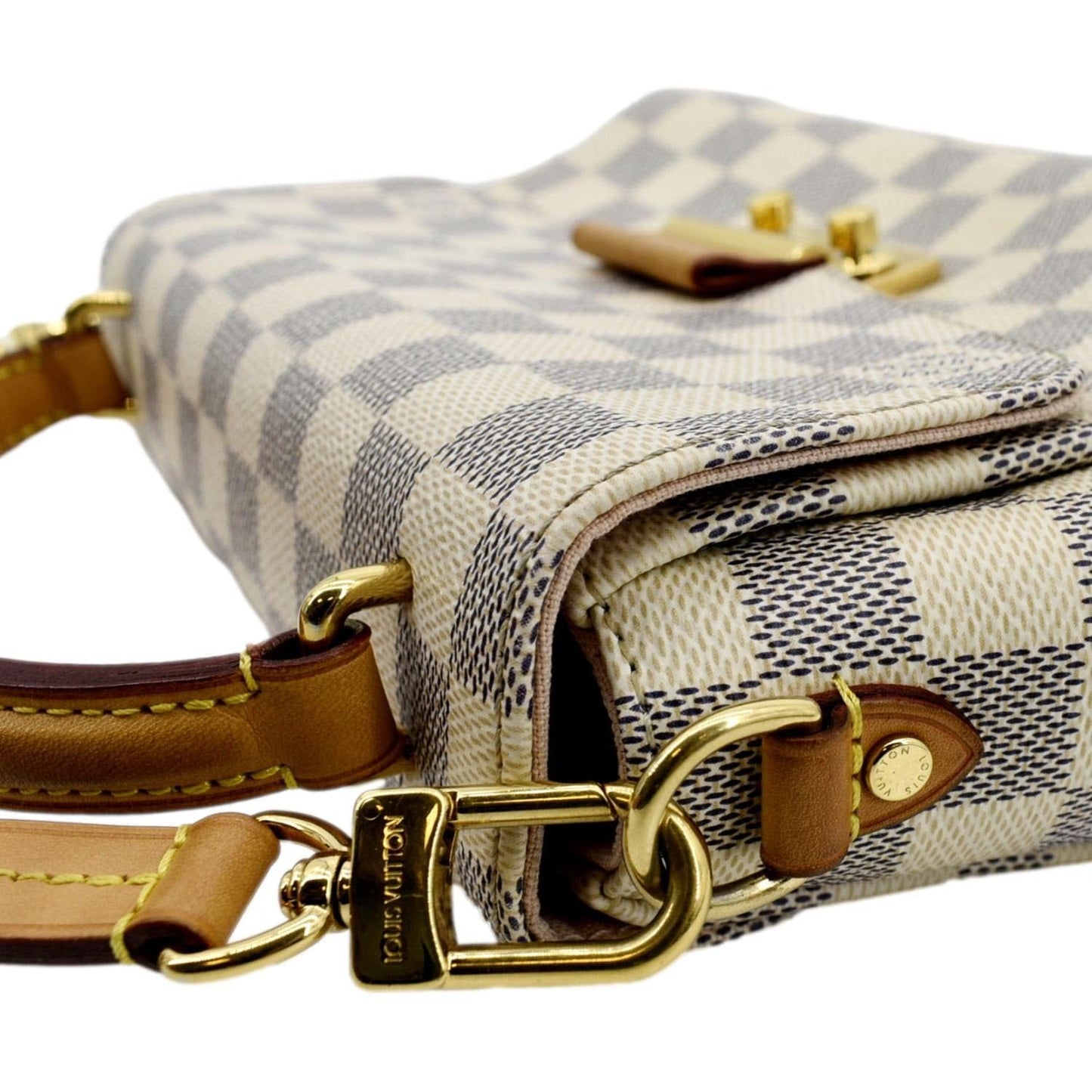 LOUIS VUITTON Croisette Damier Azur Satchel Crossbody Bag White