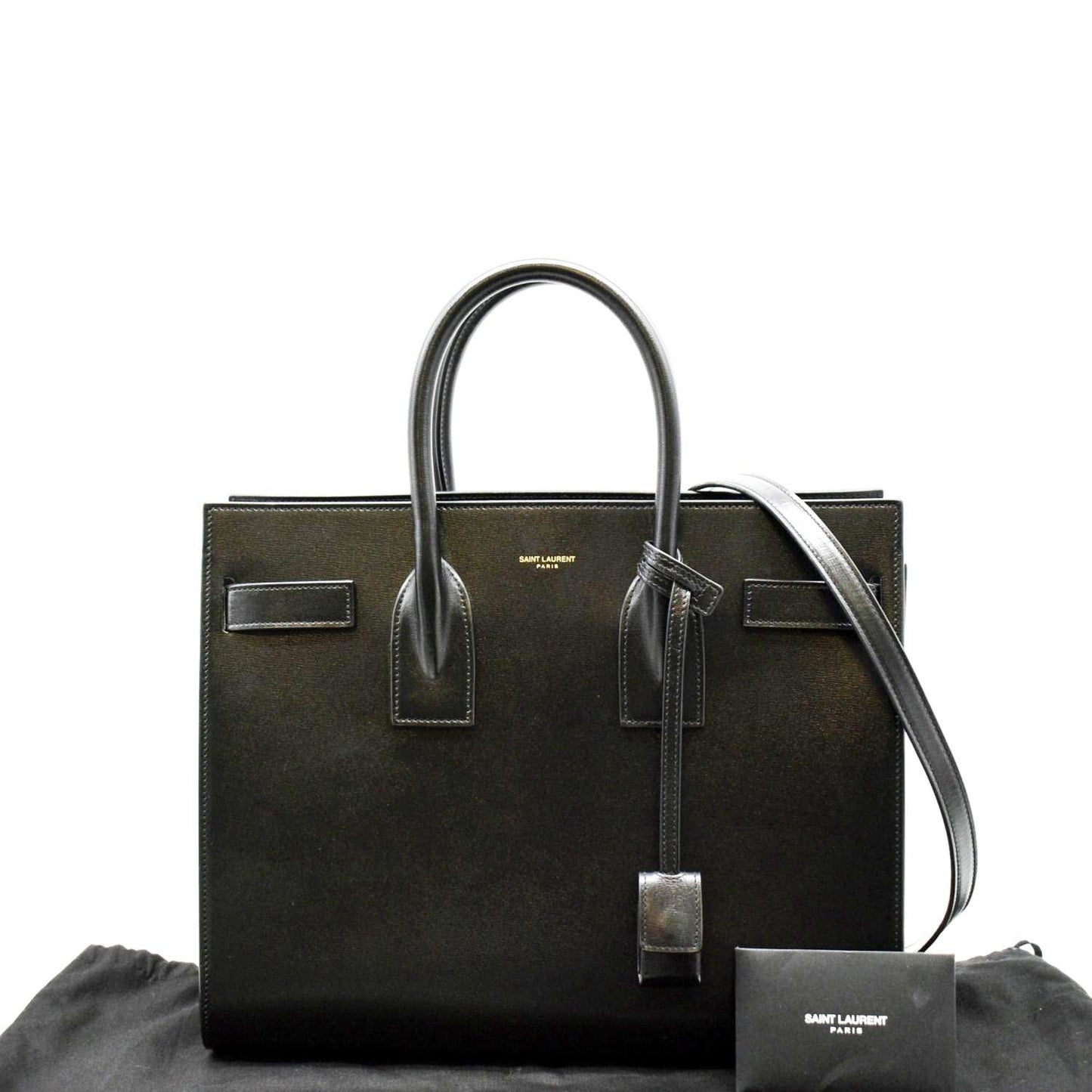YVES SAINT LAURENT Sac de Jour Leather Satchel Shoulder Bag Black