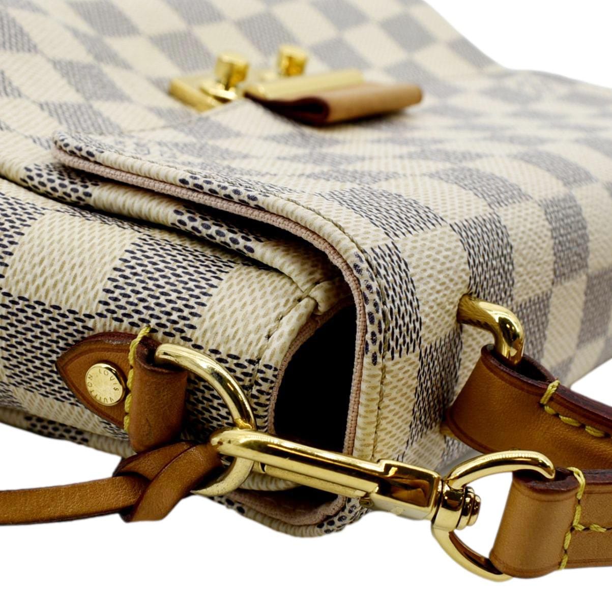 LOUIS VUITTON Croisette Damier Azur Satchel Crossbody Bag White
