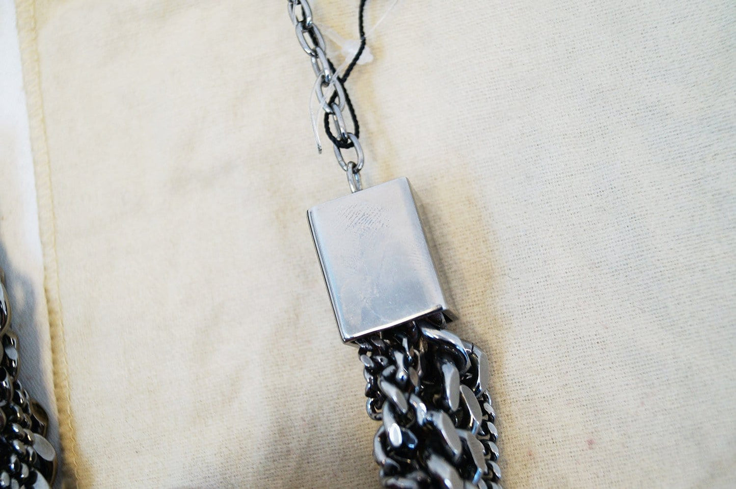 Burberry Multi Chain Gunmetal Necklace Adjustable