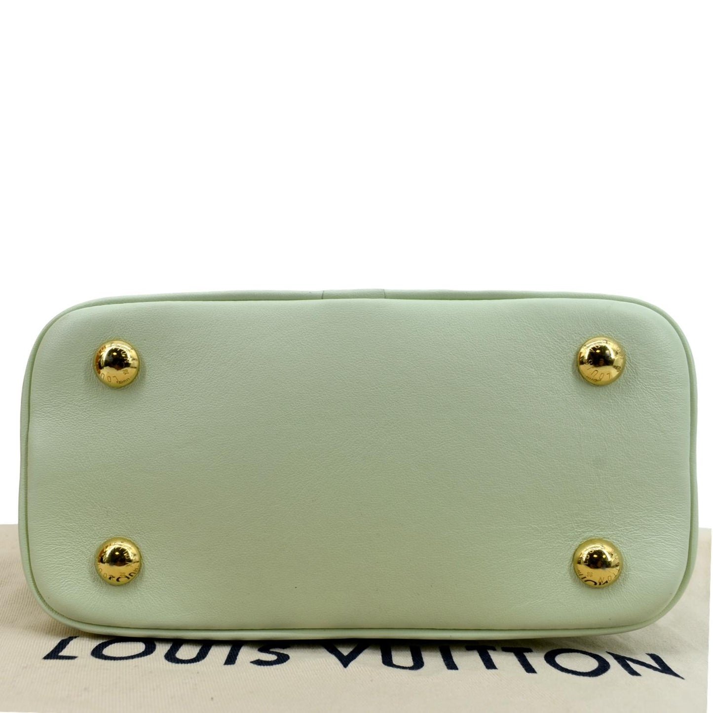 LOUIS VUITTON Alma BB Bubblegram Quilted Leather Satchel Crossbody Bag Green