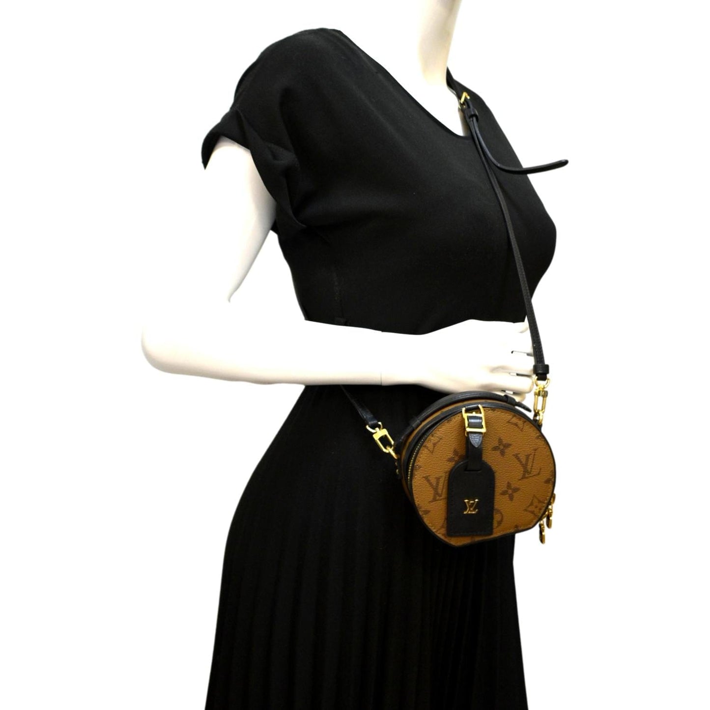 LOUIS VUITTON Boite Chapeau Mini Reverse Monogram Canvas Shoulder Bag Brown
