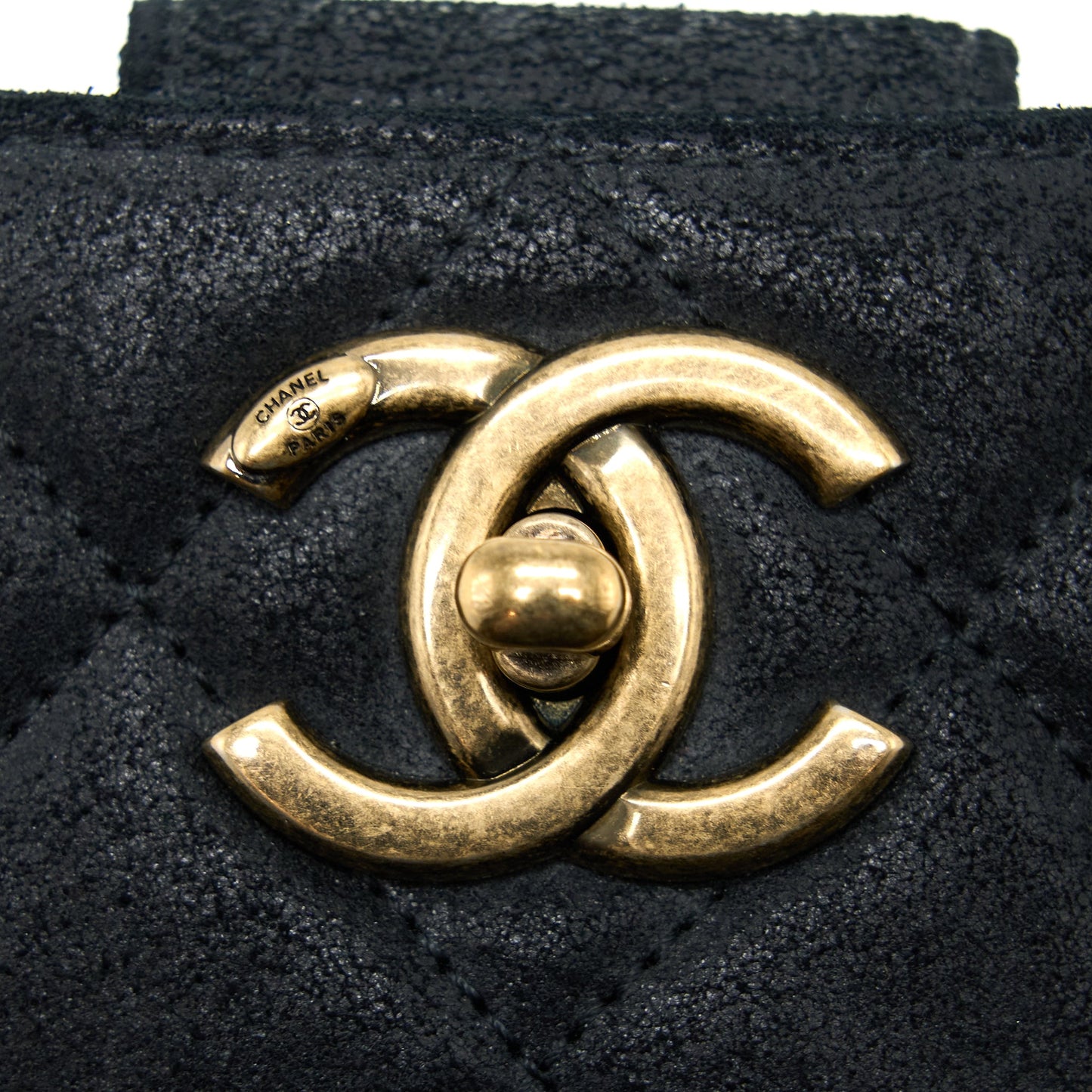 Chanel Tassel Hobo Bag Fringed Shiny Calfskin Black Brushed