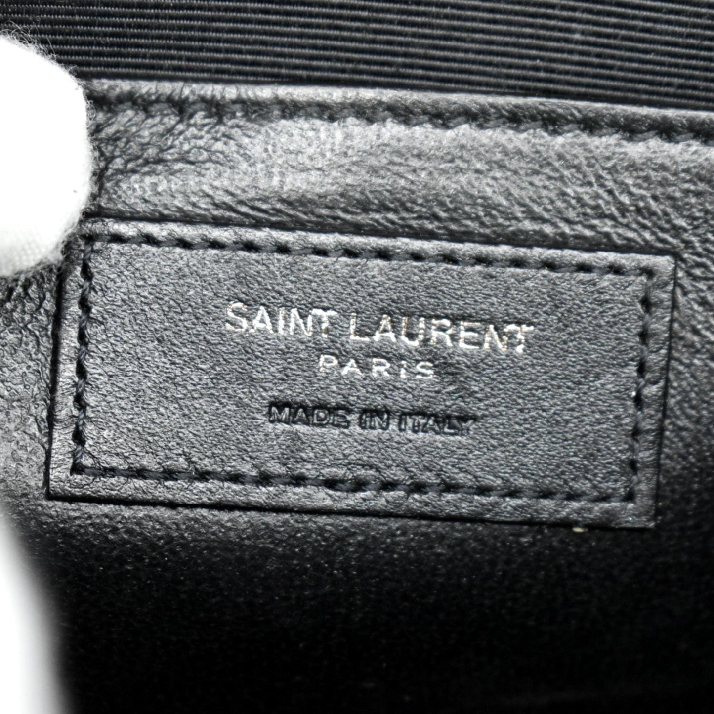 YVES SAINT LAURENT Kate Leather Chain Clutch Crossbody Bag Black