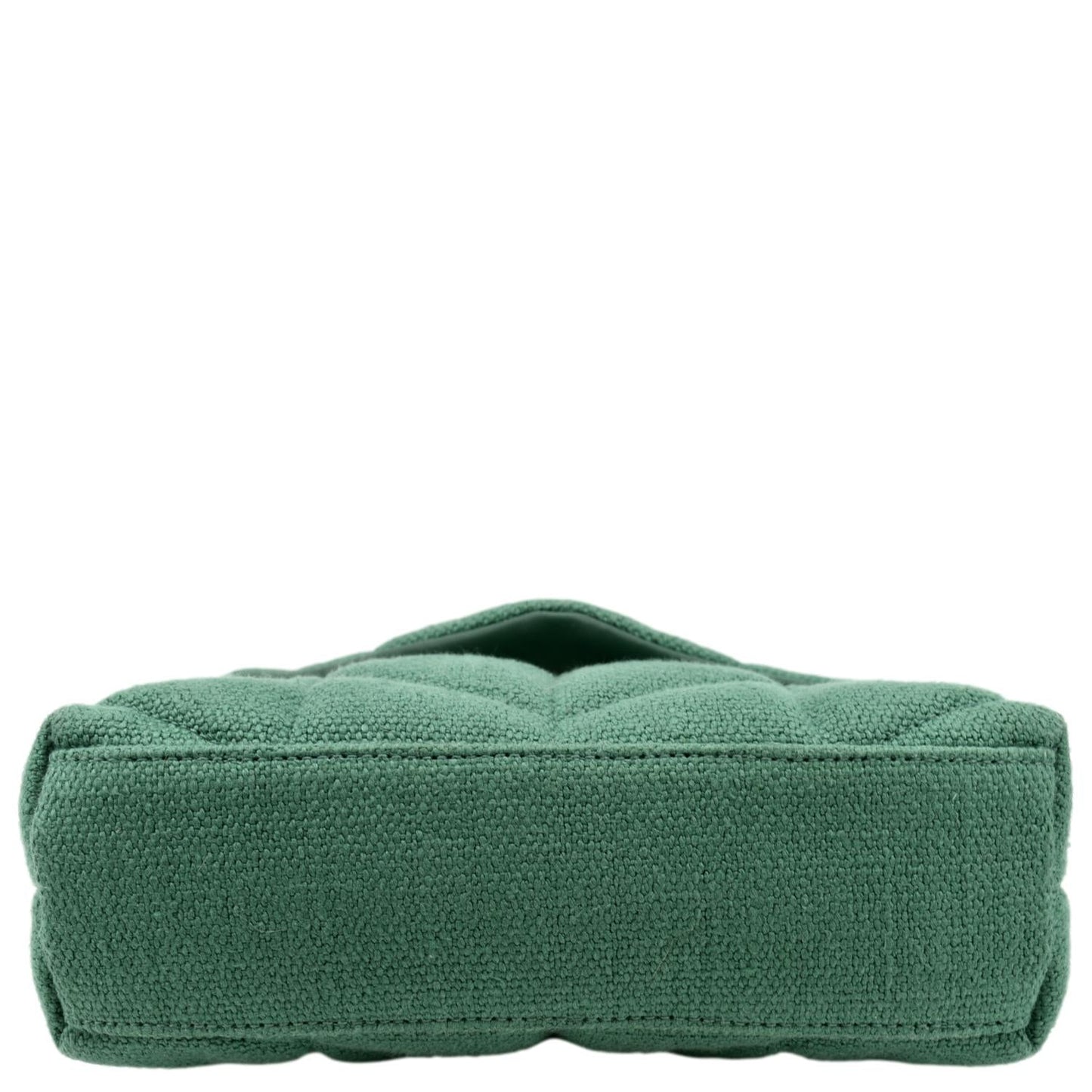 YVES SAINT LAURENT Loulou Puffer Mini Quilted Canvas Crossbody Bag Light Green