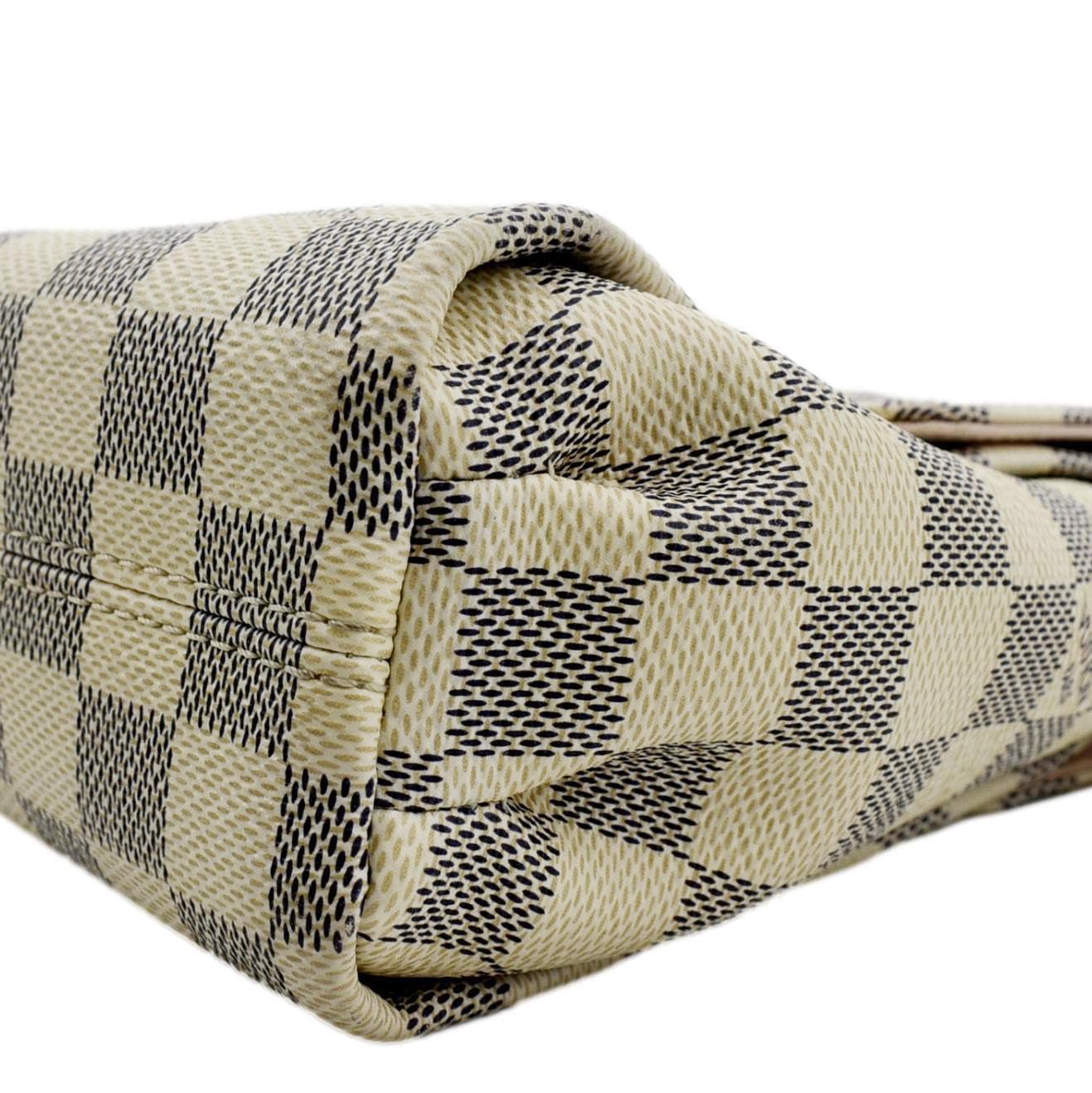 LOUIS VUITTON Croisette Damier Azur Satchel Crossbody Bag White