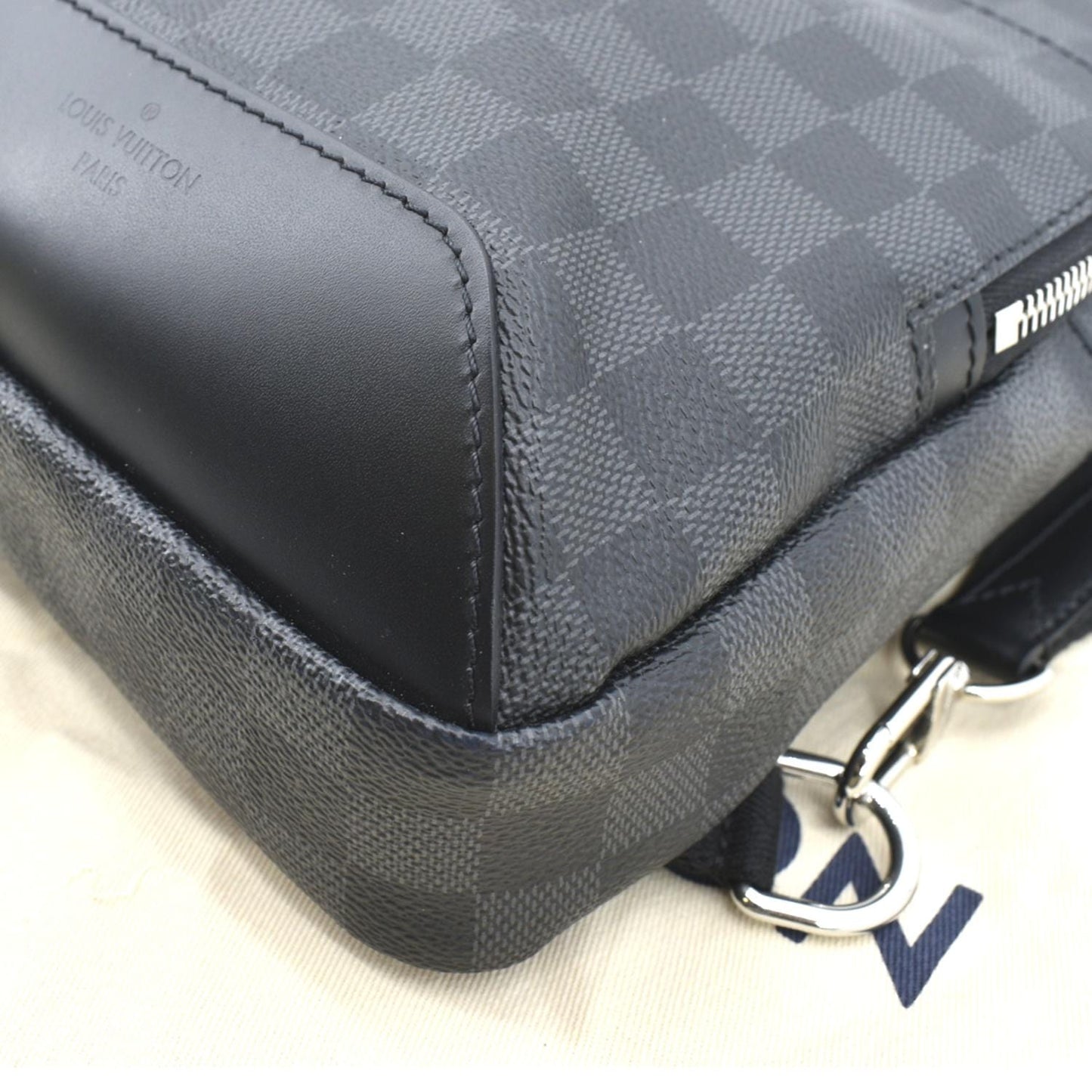 LOUIS VUITTON Avenue Sling Damier Graphite Backpack Bag Black