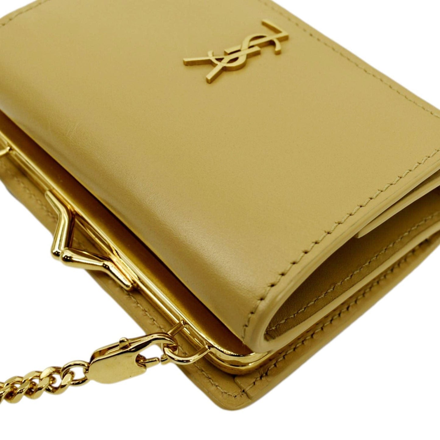 YVES SAINT LAURENT Rider Smooth Leather Shoulder Bag Beige