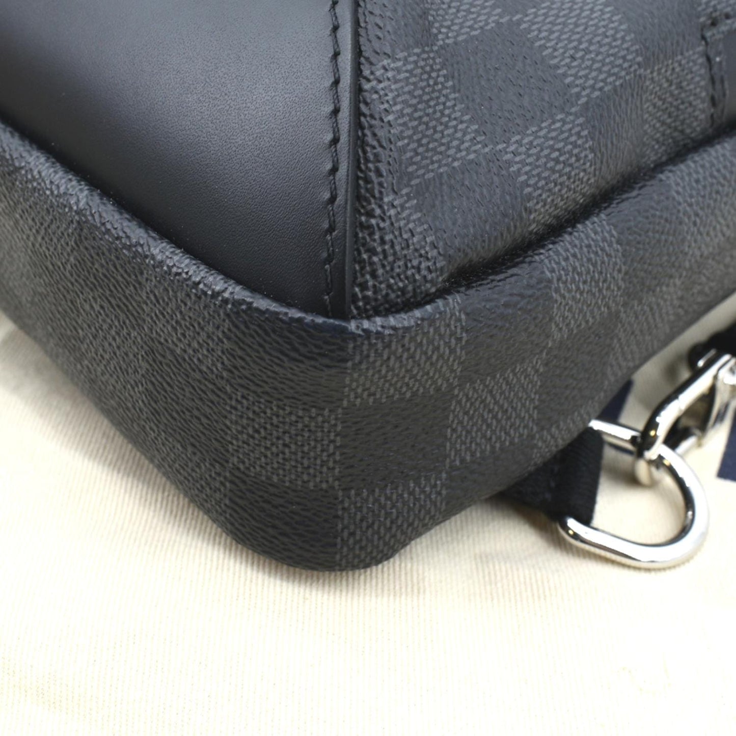 LOUIS VUITTON Avenue Sling Damier Graphite Backpack Bag Black