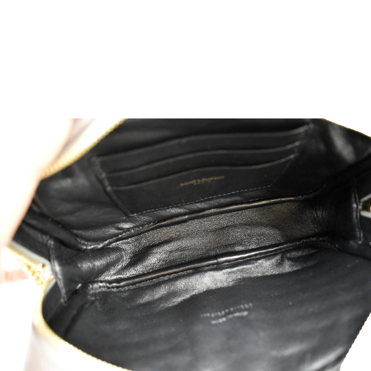 YVES SAINT LAURENT Lou Chevron Leather Camera Crossbody Bag Storm