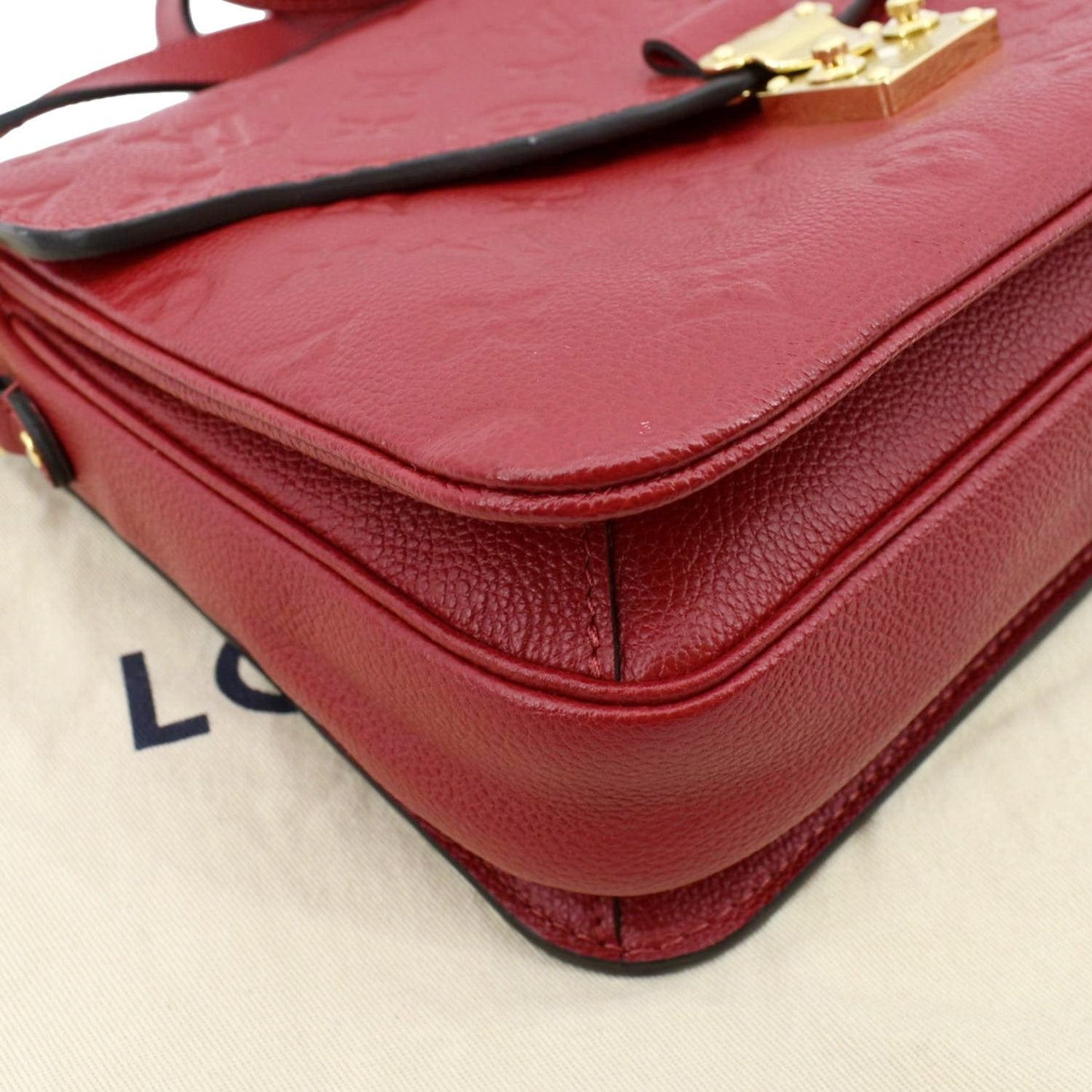 LOUIS VUITTON Metis Pochette Empreinte Leather Crossbody Bag Red