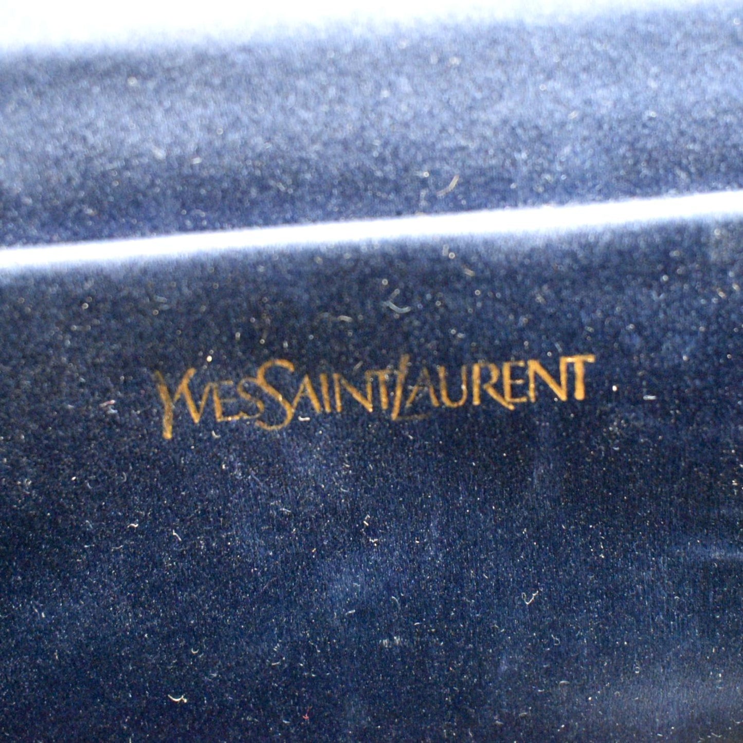 YVES SAINT LAURENT Belle de Jour Leather Clutch Bag Blue