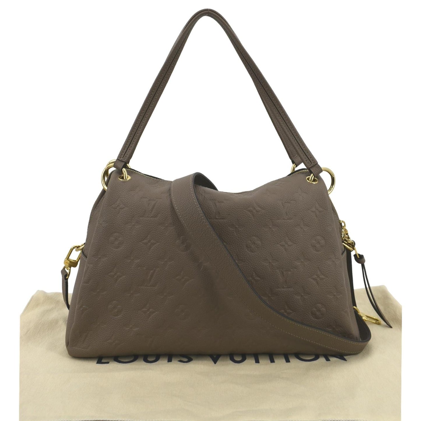 LOUIS VUITTON Ponthieu PM Empreinte Leather Shoulder Bag Tourterelle