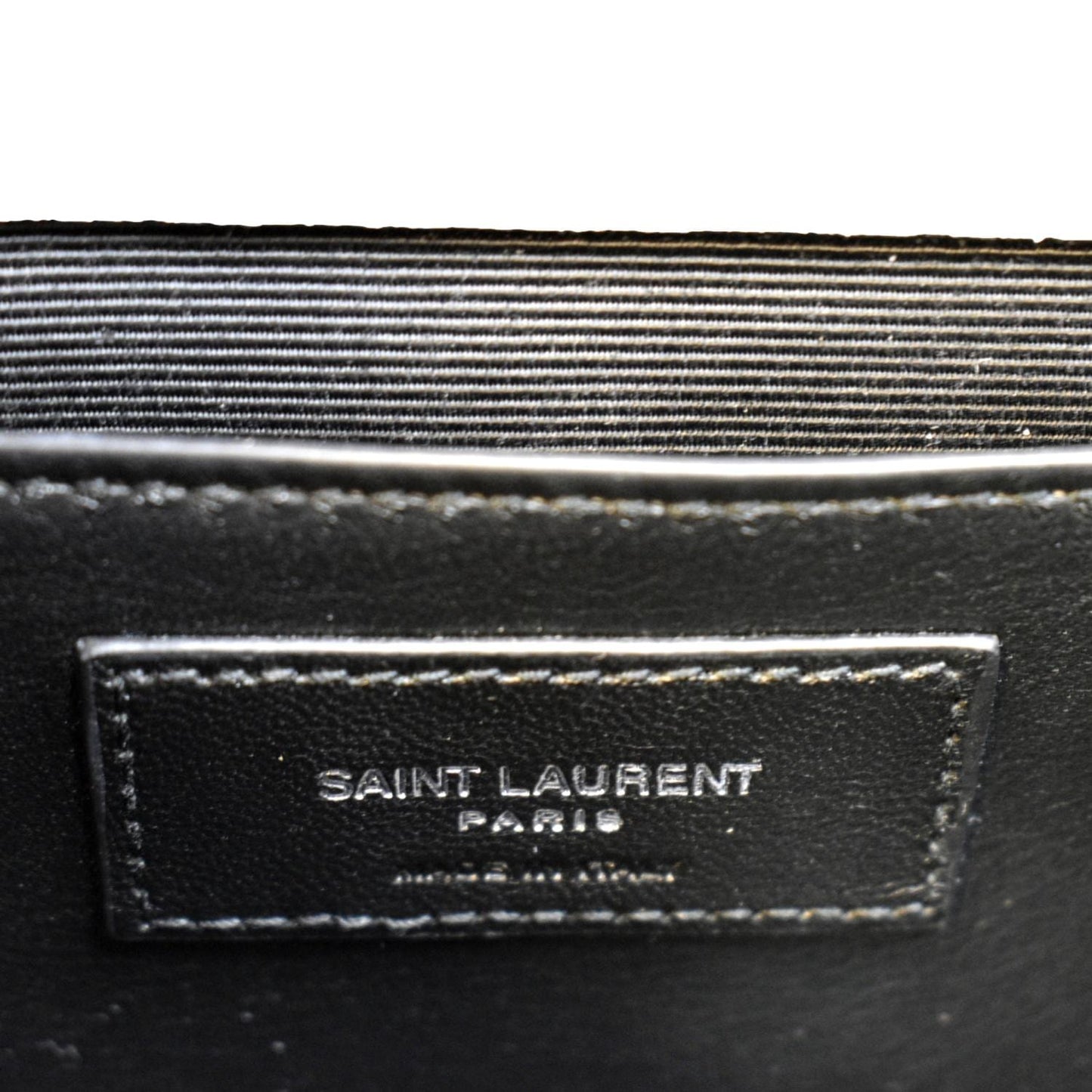 YVES SAINT LAURENT Medium Envelope Leather Chain Shoulder Bag Black