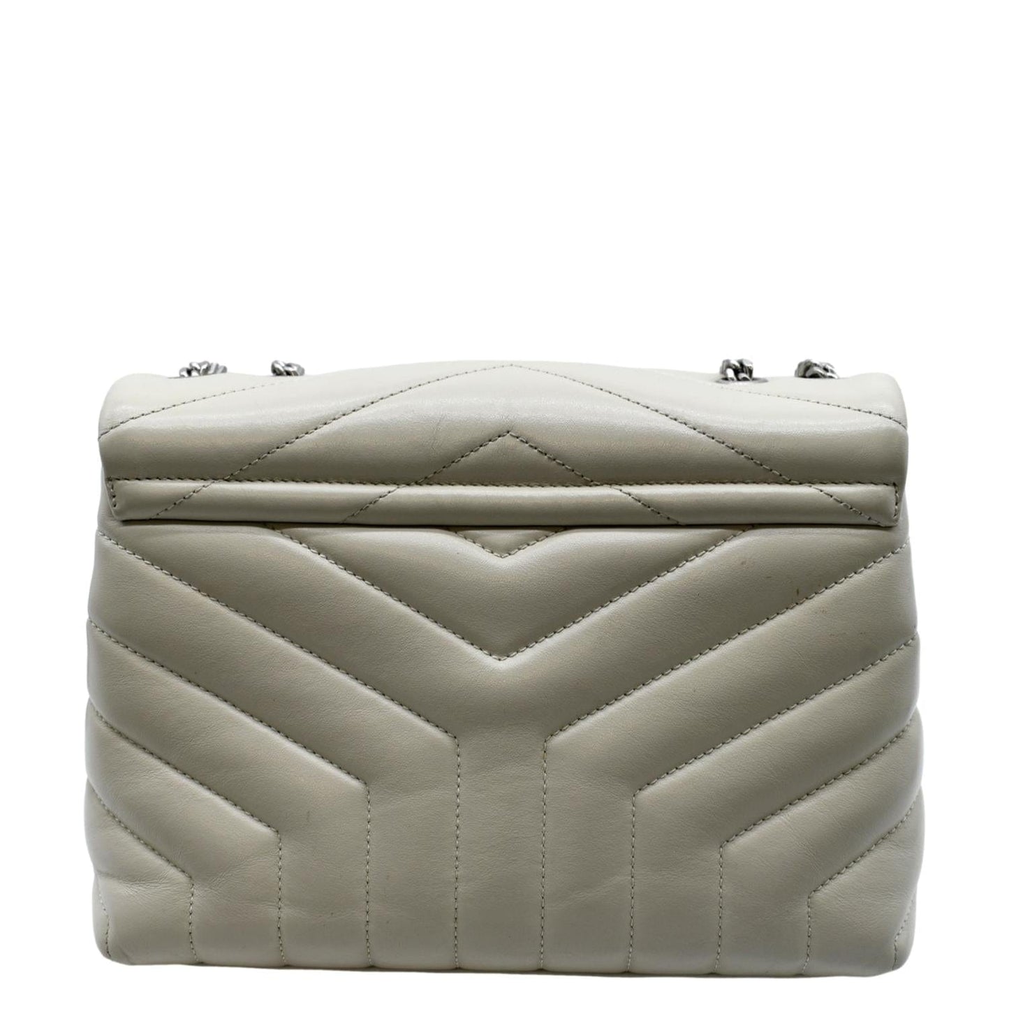 YVES SAINT LAURENT Loulou Toy Quilted Leather Crossbody Bag Ivory