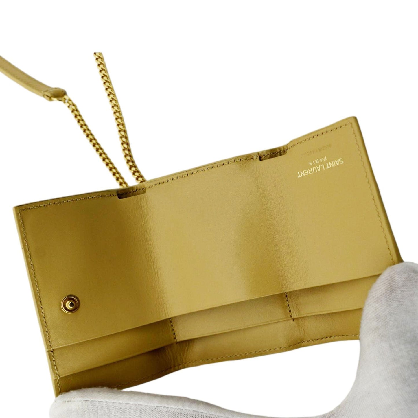 YVES SAINT LAURENT Rider Smooth Leather Shoulder Bag Beige